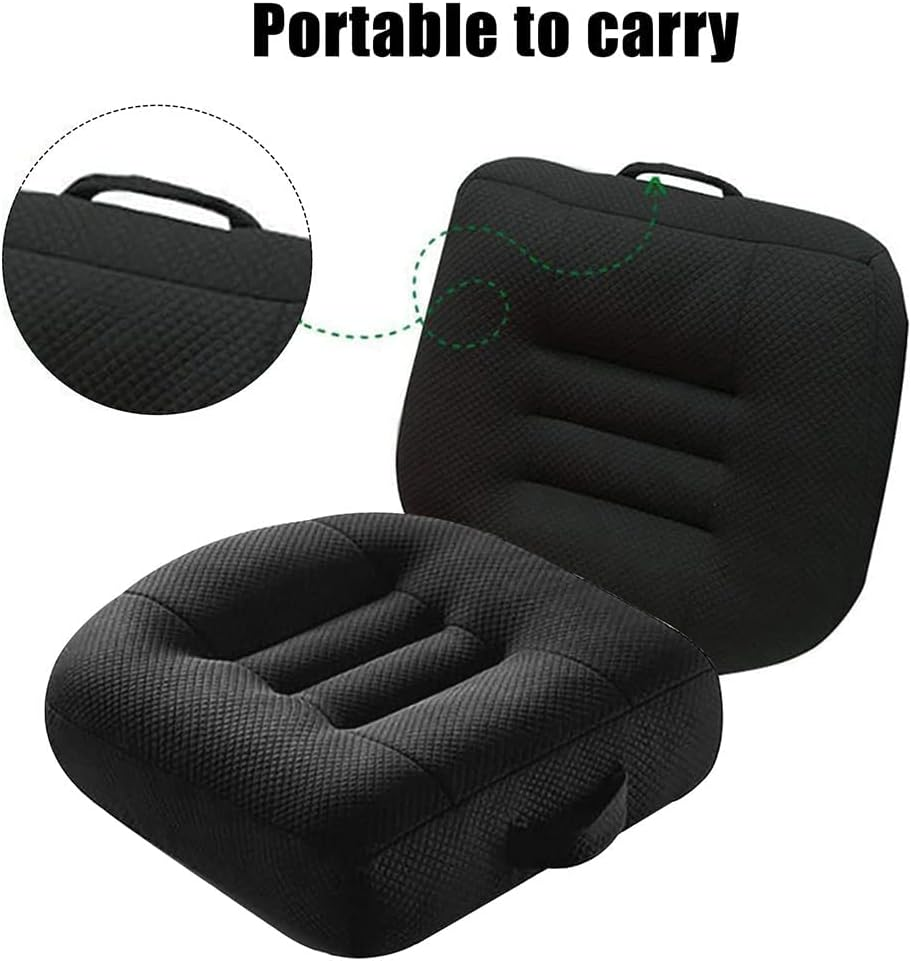 Car Booster Seat Cushion, Portable Non Slip Office Chair Cushion with Breathable Mesh, Effectively Increase the Field of View, Back, Lumbar, Sciatica, Tailbone Pain Relief Cushions