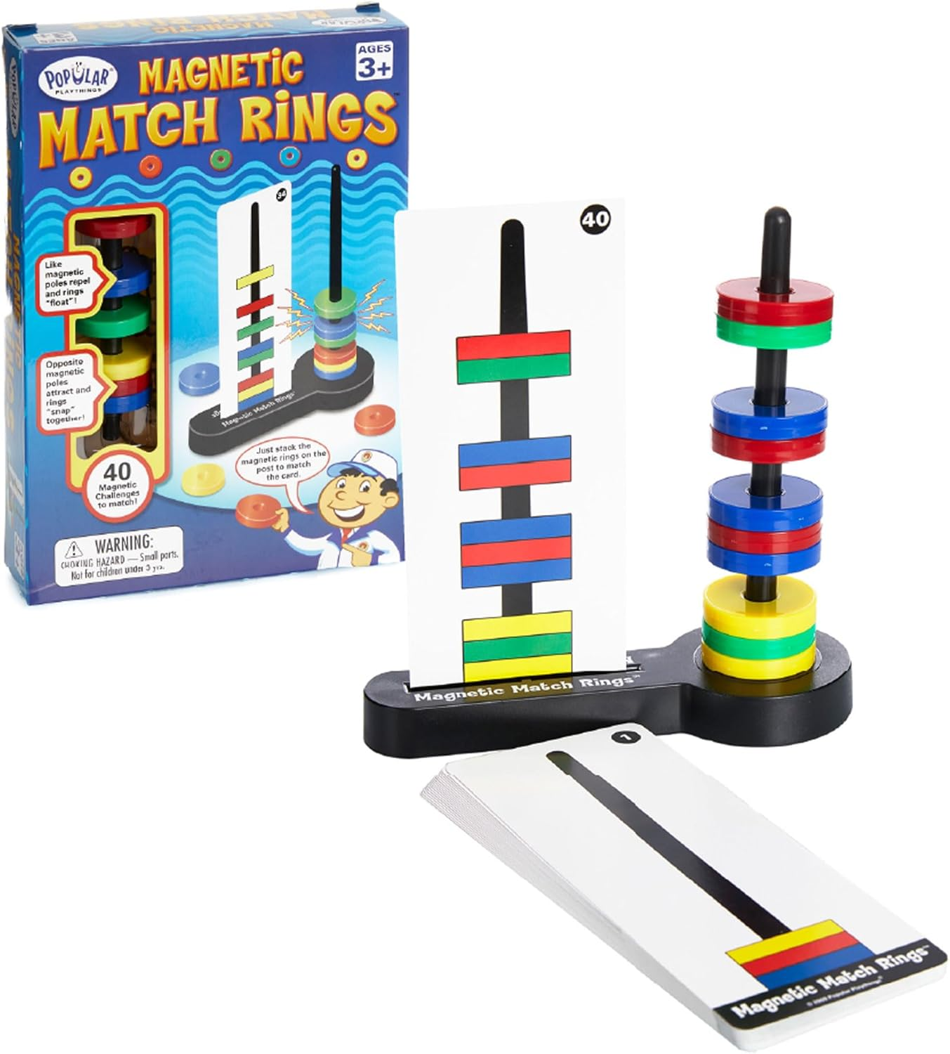 Popular Playthings Magnetic Match Rings, Multicolor, Standard