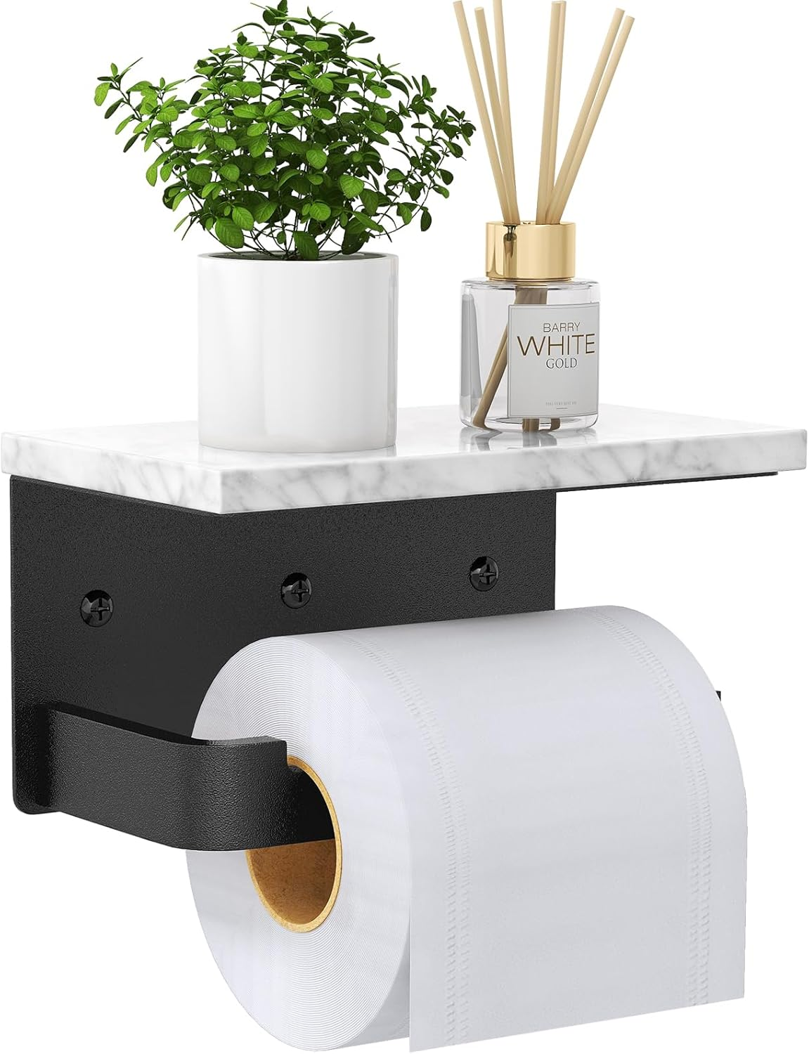 Gypie Toilet Paper Holder with Phone Shelf, Brushed Nickel Toilet Paper Holder Wall Mount, Rustproof Stainless Steel Bathroom Storage