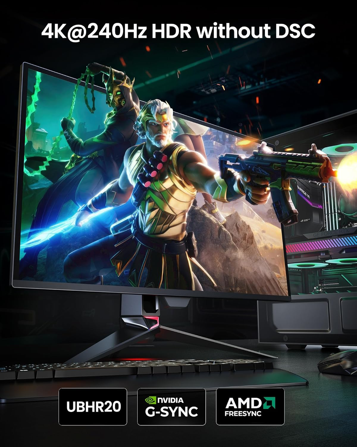 Silkland 80Gbps Displayport 2.1 Cable 5M, [16K@60Hz, 8K@240Hz, 4K@540Hz 360Hz 240Hz] DP 2.1 Cable 16K, DP80 HDR DSC Display Port Cord Compatible Freesync G-Sync Gaming Monitor 5090 7900XTX image number 3