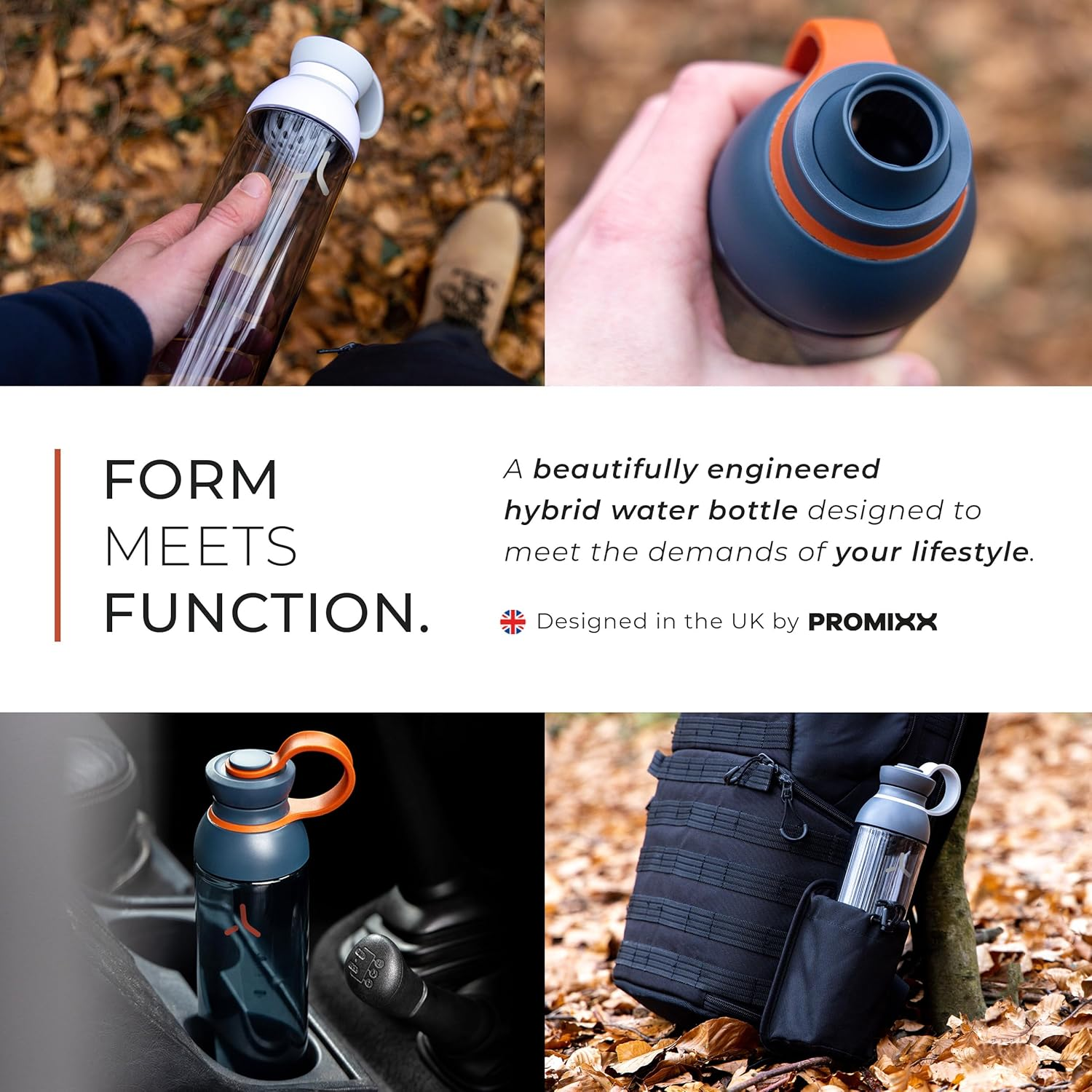 Promixx Form Sports Bottle New Edition for Infusions and Hydration - Sustainable Drinks Bottle with Leakproof Lid - 760Ml / 26Oz - Midnight Blue image number 2