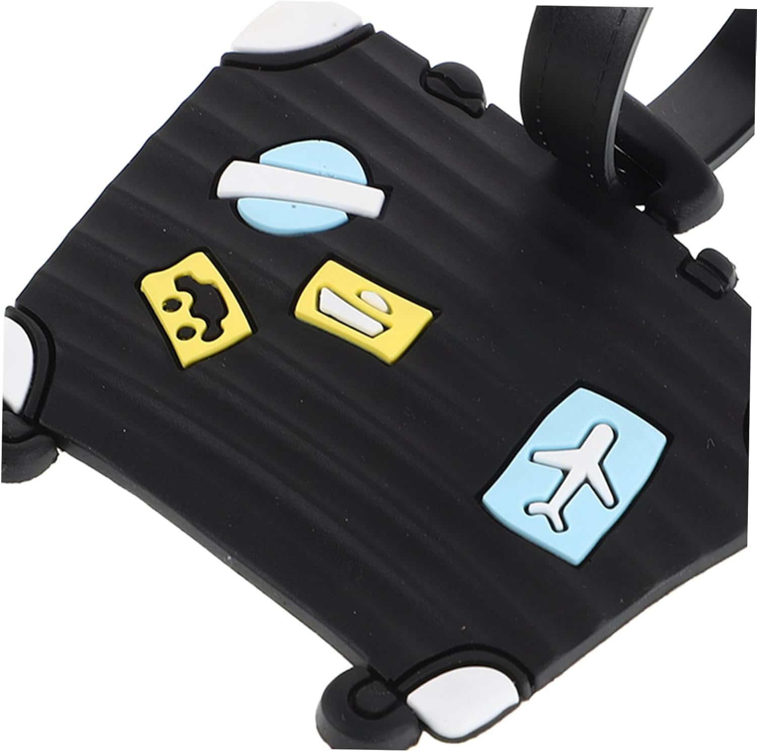 JEWEDECO 2Pcs Cartoon Airplane Luggage Tags Suitcase Identification Markers Chain PVC Card Tags for Baggage Travel Essential Cute Identifier Labels image number 2