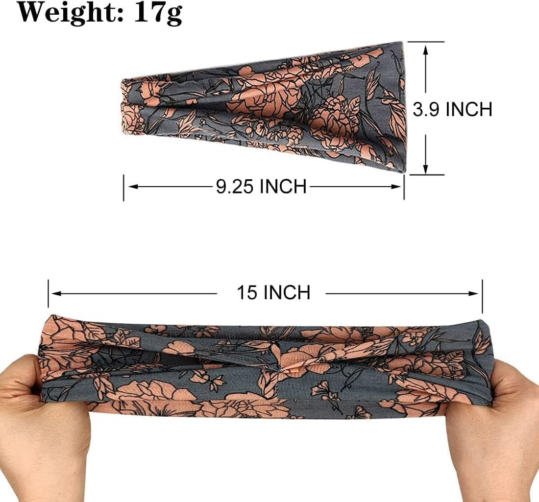 Heatunk 6-Pack Boho Wide Headbands for Women: Fashionable Hair Accessories for Yoga, Workouts, and More
