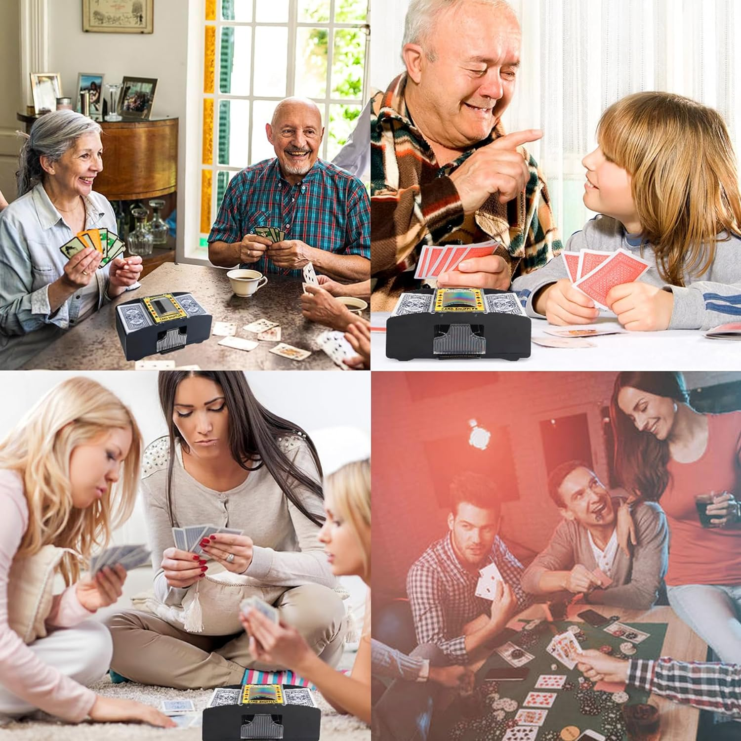 Automatic Card Shuffler Battery Operated Card Dealer Machine Electric Casino Card Shuffler for UNO Blackjack Texas Hold'Em Home Card Games Blackjack Home Party Club Game Travel Family Party Club image number 4