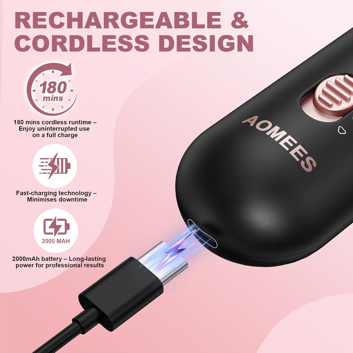 Electric Nail File & Drill Kit: Pedicure Sets for Feet & Hands Care with Electric Nail Drill, 9 Attachments for Pain-Free Trimming, Buffing & Shaping | 5 Speeds, Pedicure Tools & Nail Kit Manicure Set image number 4