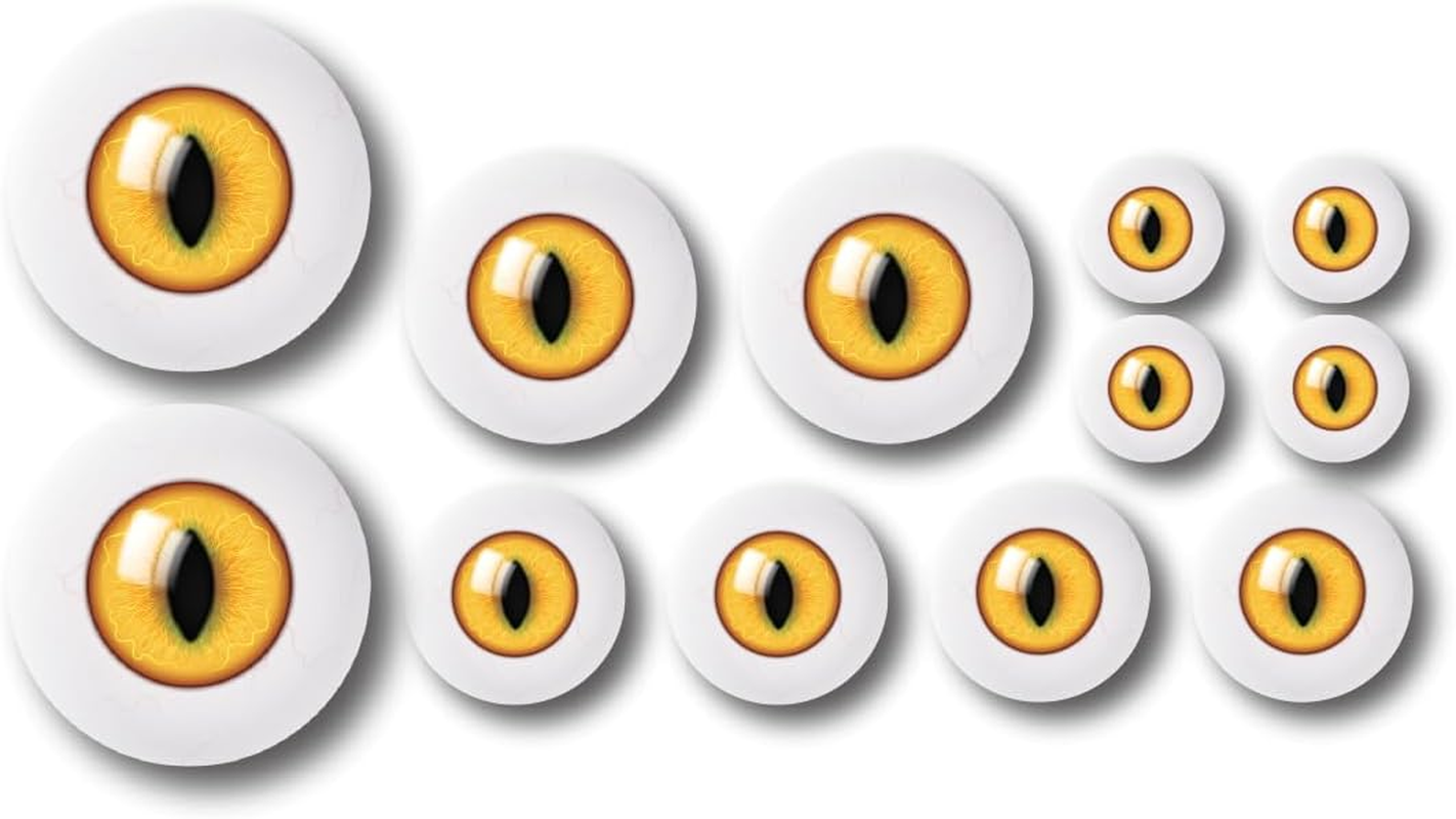 Eyeball Helmet Sticker Decal &ndash; Anti-Magpie Swooping Eye, Bubble-Free, Weatherproof Vinyl for Helmet, Bike, Car, Robot Cleaner, Laptop &ndash; Peel & Stick &ndash; 2Cm to 5Cm Mixed Sizes image number 1