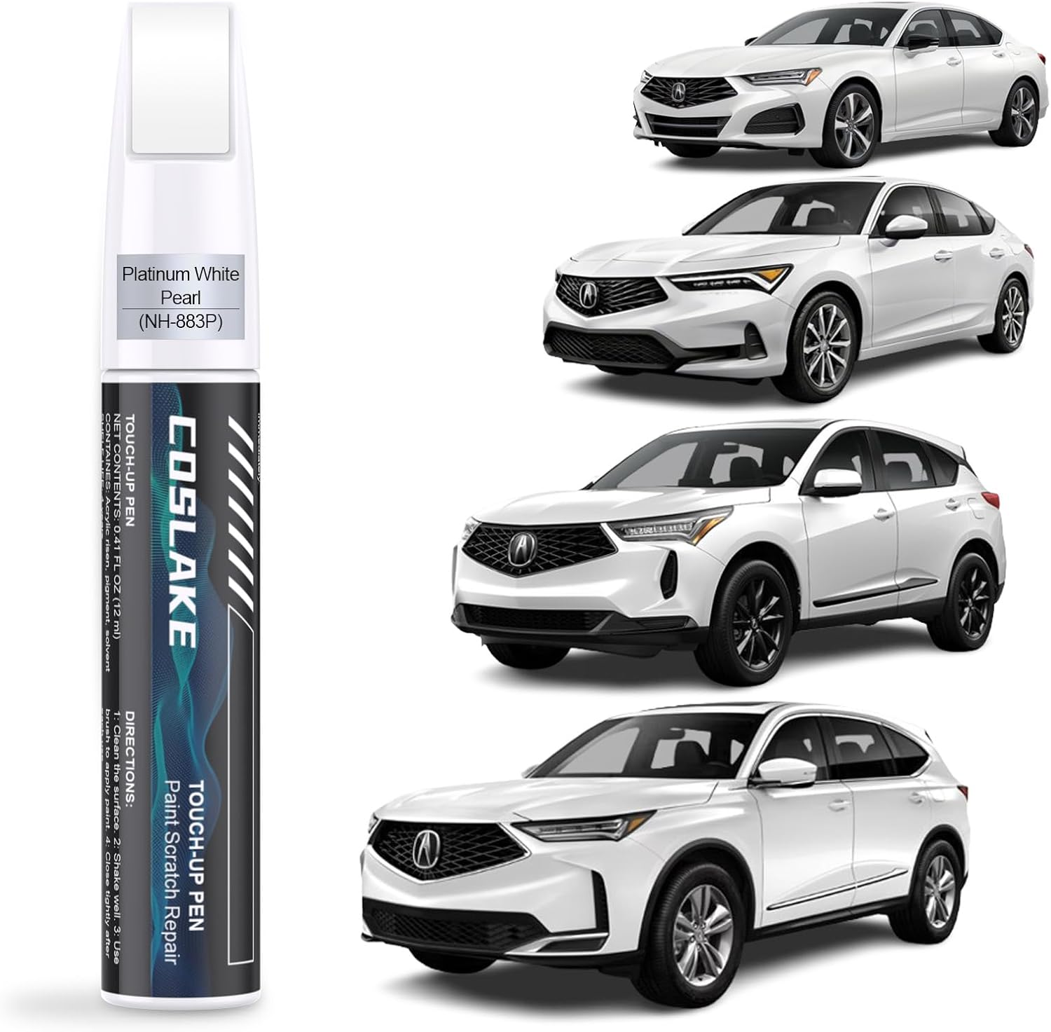 Car Touch up Paint(Platinum White Pearl(Nh-883P)) for Acura, Car Paint Scratch Repair Kit, Quick & Easy Solution to Repair, 2 in 1 Scratch Remover Pen with 2PCS Disposable Micro Applicators image number 4