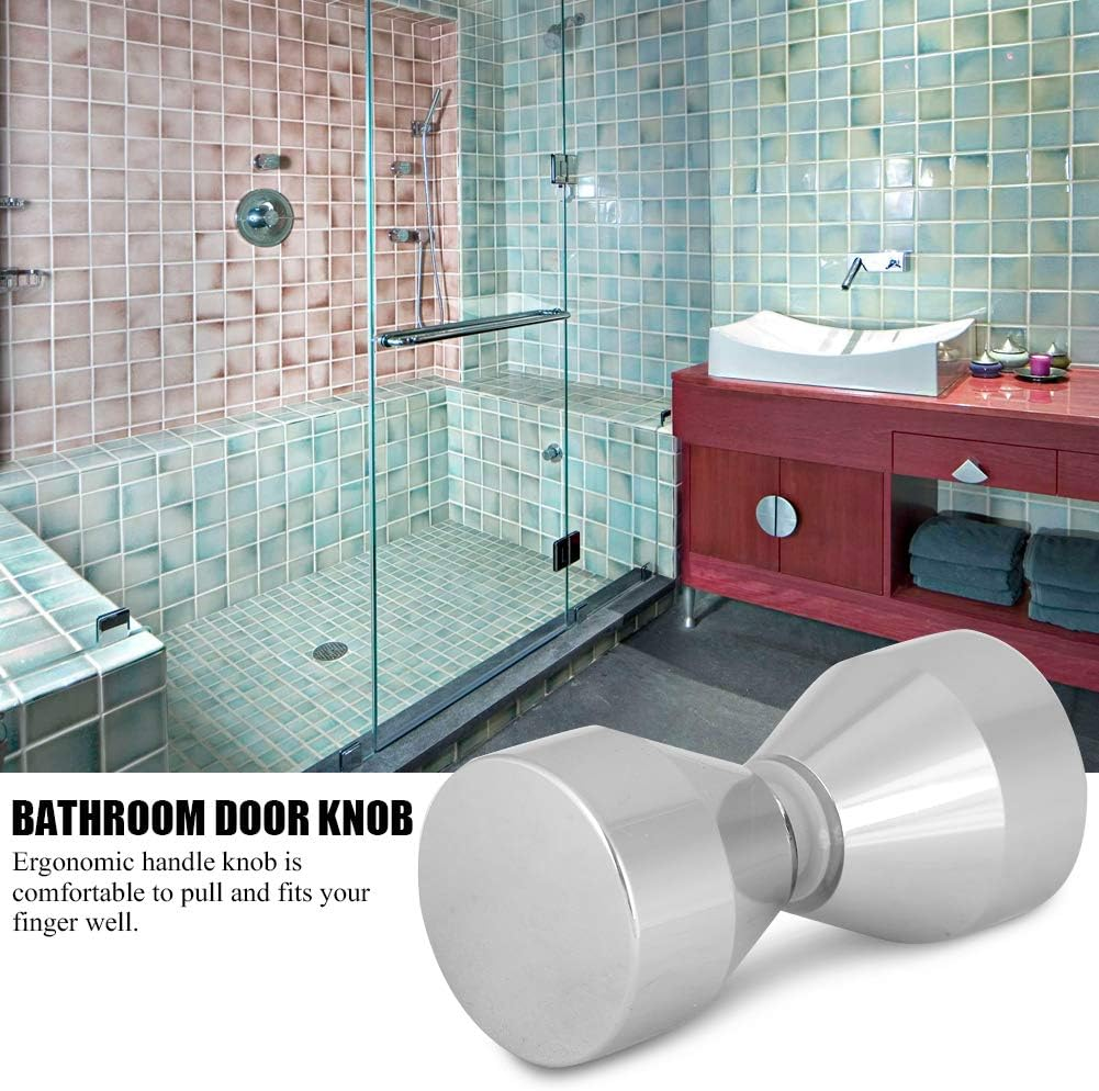 Alvinlite Shower Door Knob Home Hotel Bathroom Back to Back Groove Chrome Plated Handle Pull Door Opener(Style#1) - Style1 image number 2