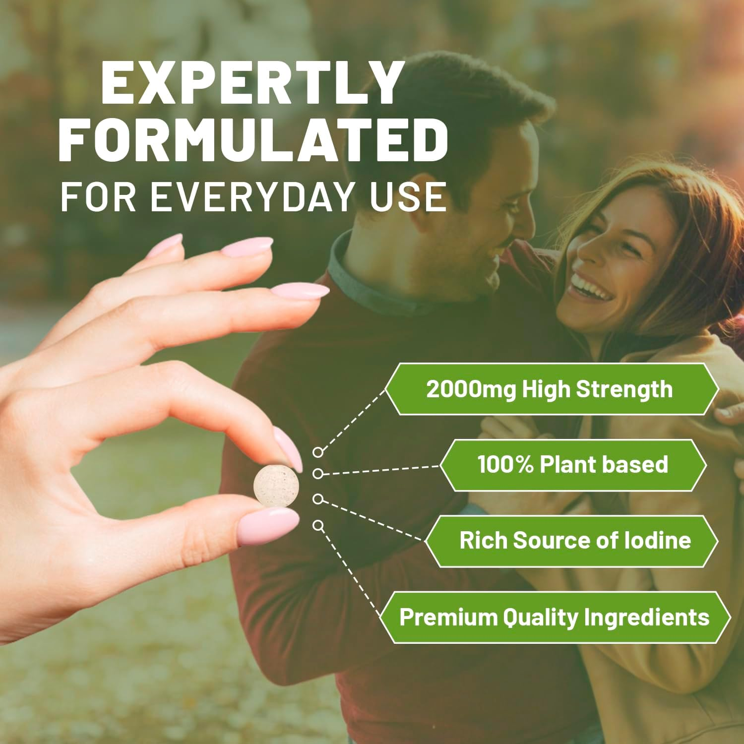 Sea Kelp 2000Mg 200 Vegan Tablets | Natural Source of Iodine | Premium Ingredients | Proudly Made in the UK by Prowise image number 2