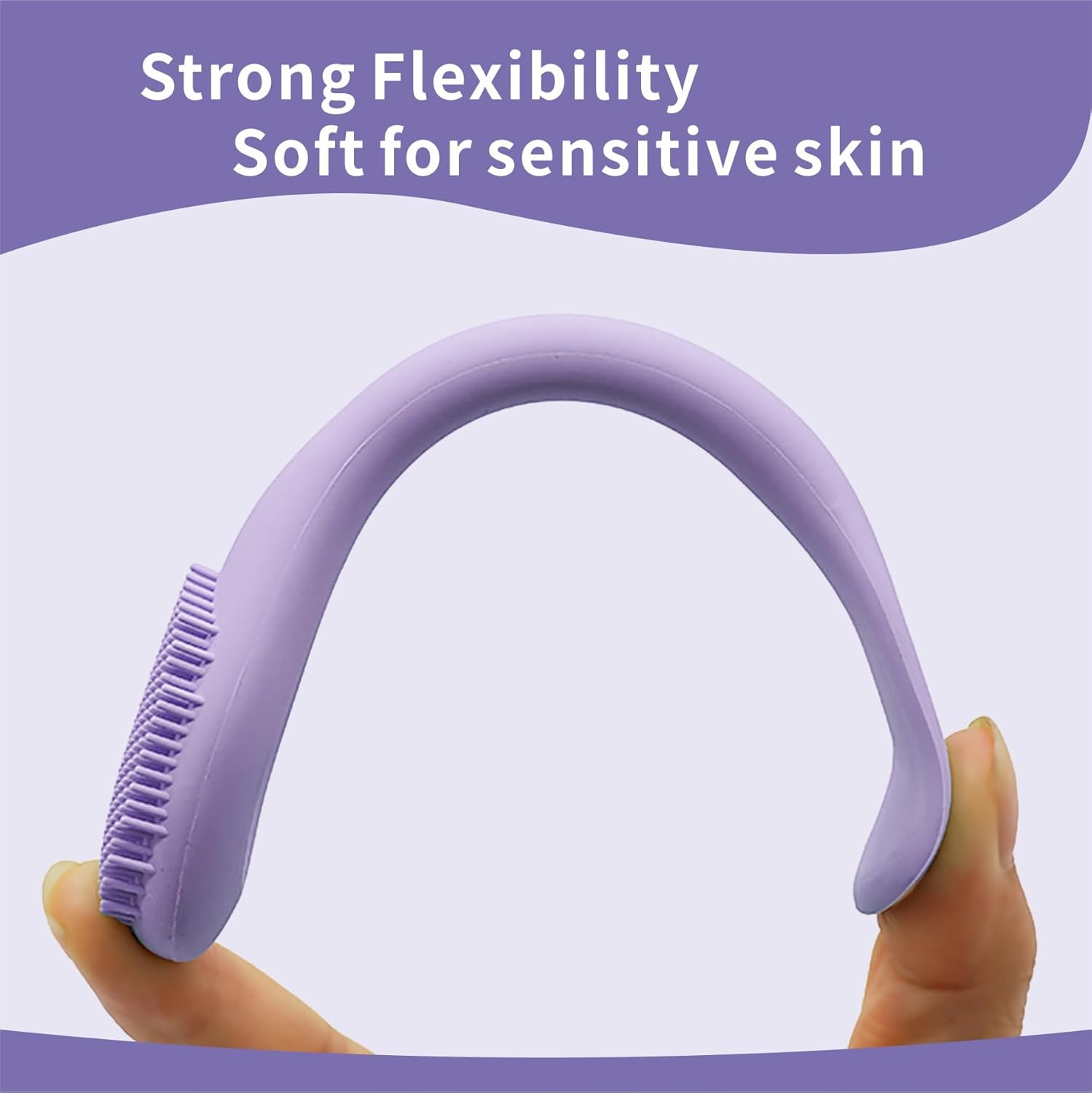 Silicone Face Scrubber, 2 in 1 Face Mask Brush, Lip Scrubber Exfoliator & Blackhead Remover, Pore Brush, Facial Cleansing Brushes, Face Mask Applicator for Mud, Clay (Pink+Purple) - Pink+Purple image number 5