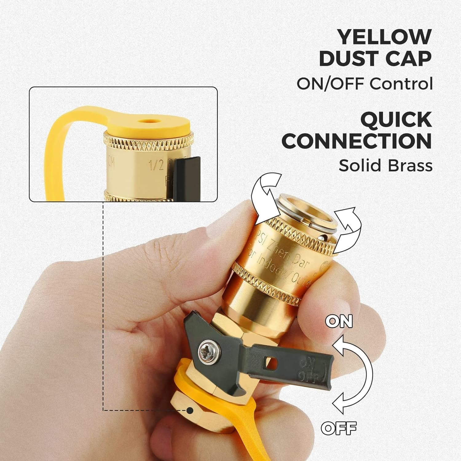 Dophee 1/4Inch RV Quick Connect Fittings Adapter Valve, Shutoff Valve and Full Flow Plug Kit for RV, Camper, Trailer,Bbq, Sturdy and Durable,No Leakage image number 6