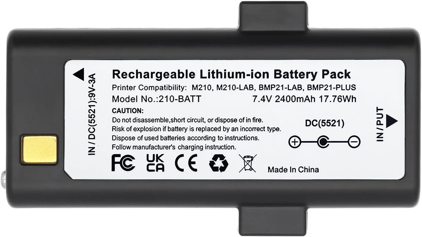 SLODA M210/BMP21 Printer Battery Replacement for Brady M210,M210-LAB,BMP21-LAB,BMP21-PLUS,USB Type-C Charging (7.4V 2400Mah) image number 5