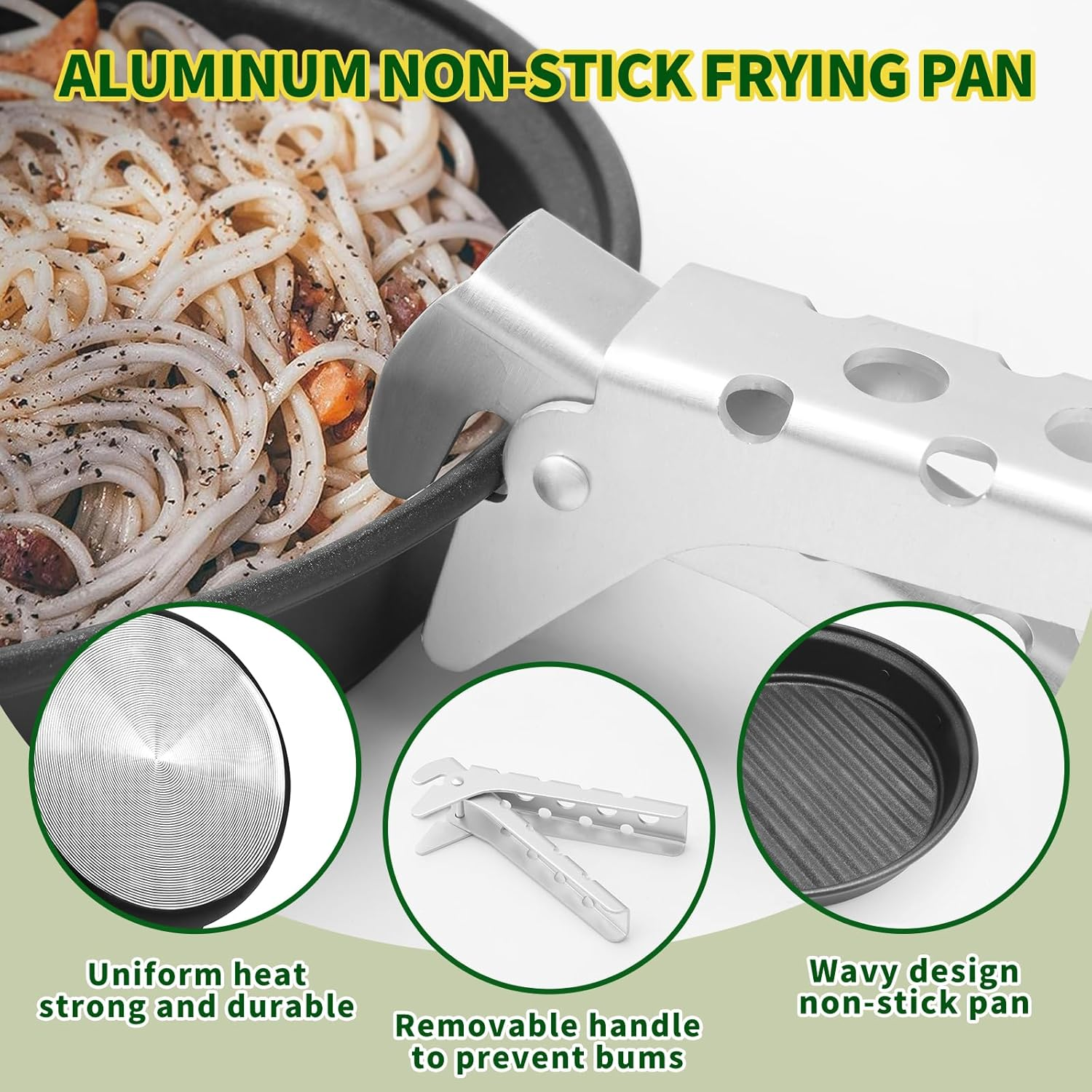 Camping Cookware Set, Non-Stick Lightweight Aluminum Camping Pot and Pan Set with Kettle for Backpacking, Hiking, Outdoor Cooking and Picnic image number 1