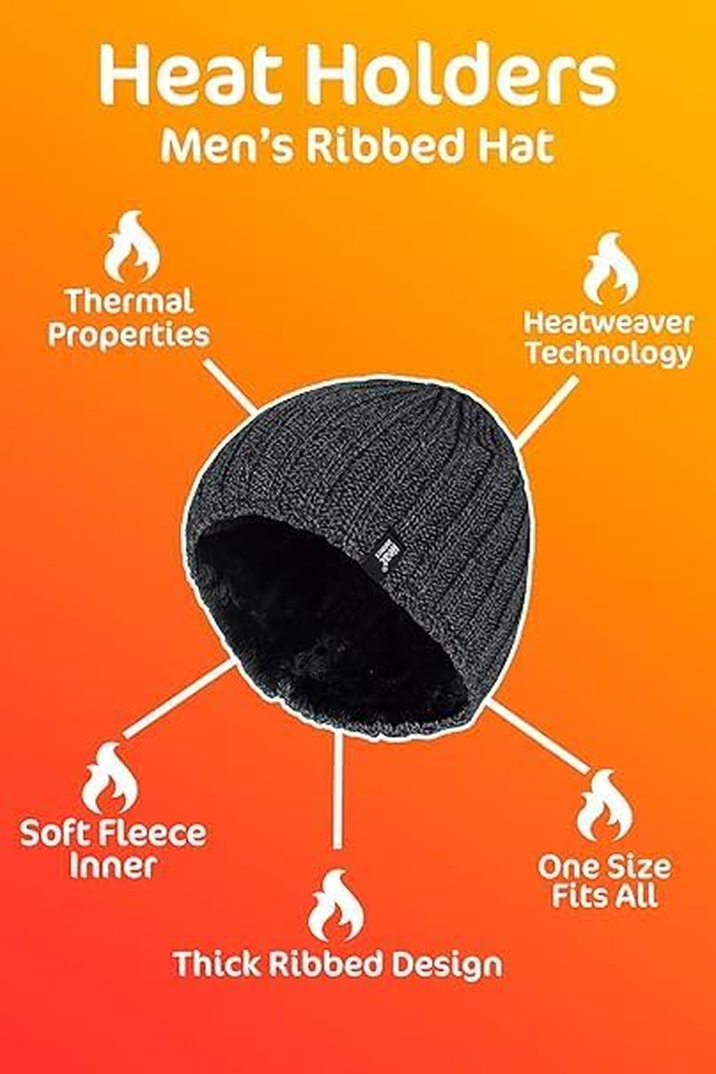 HEAT HOLDERS | Sockshop | Halden Thermal Beanie | Winter Warmth | Soft Knit & Insulated Lining | Men'S One Size - Charcoal Twist image number 4