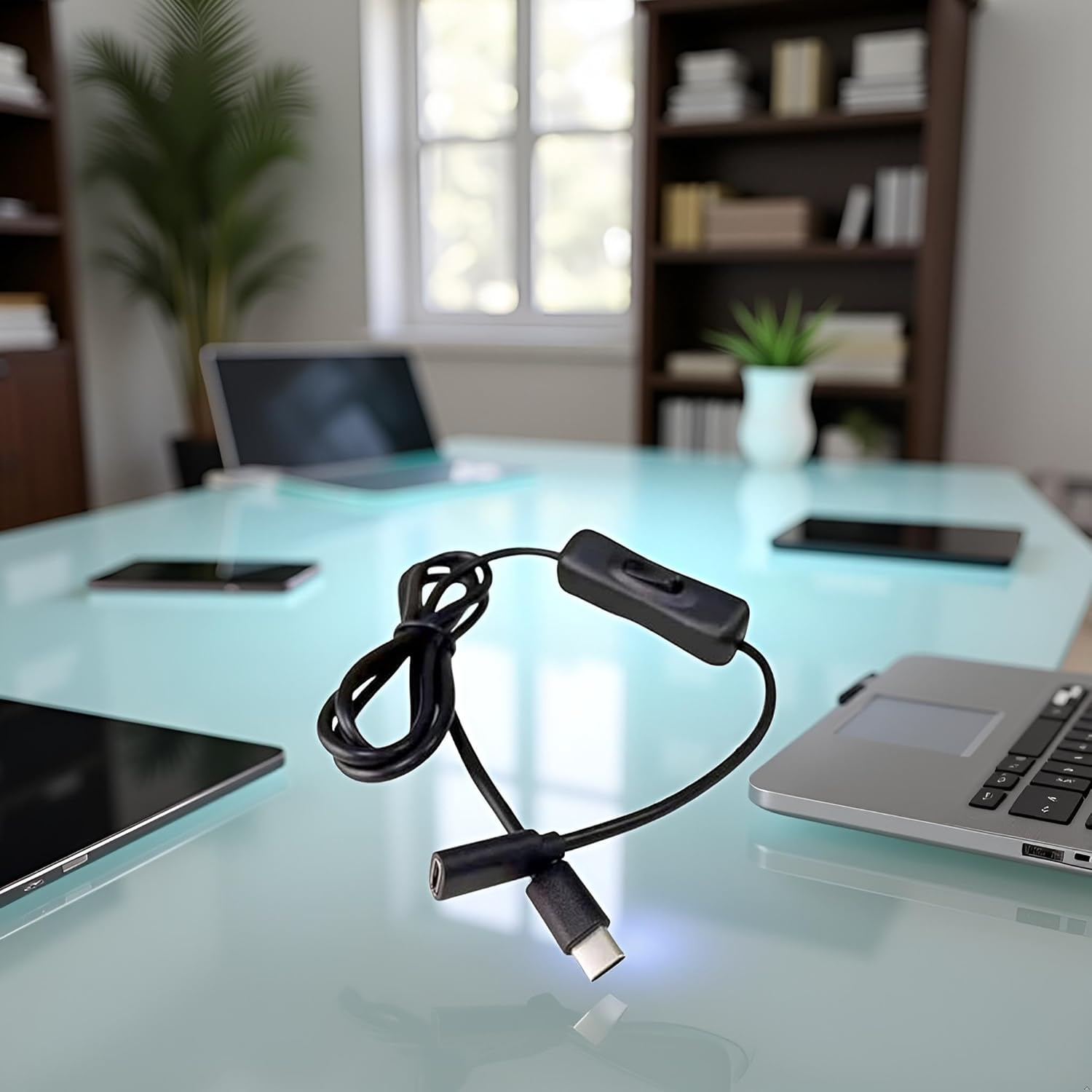 Black USB C Extension Cable with On/Off Switch Perfect for Charging and Data Transfer on Any Type C Device Type C Male to Female Cable Home Audio Accessories Cables and Interconnects image number 2