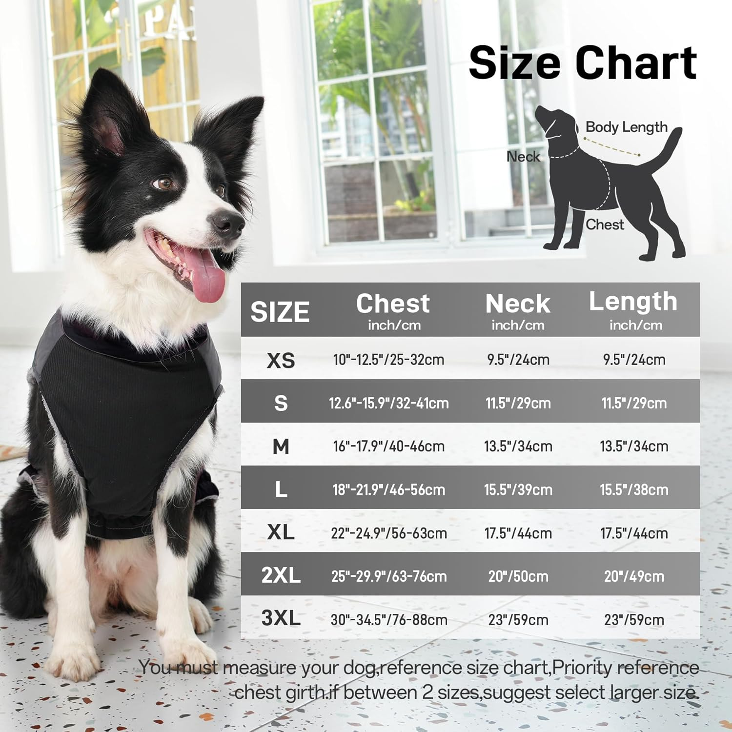 Joydaog Warm Fleece Dog Clothes, Dog Outfits, Dog Coats for Large Dogs, D-Rings Waterproof Puppy Jacket Vest for Cold Winter, Black XXXL image number 2