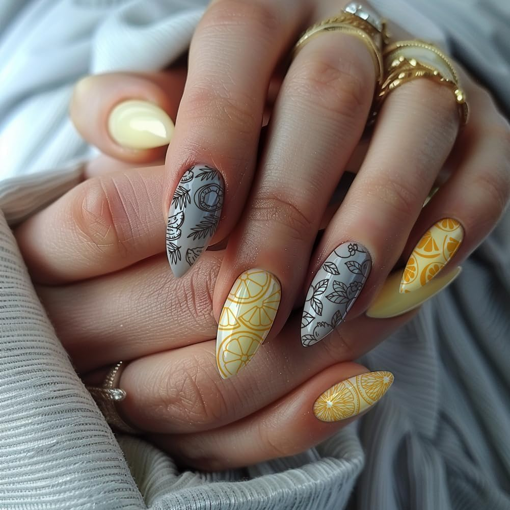 PH Pandahall 45 Patterns Fruits Nail Art Stamping Plate, 3 Pieces Nail Art Stencils Pinnapple Stawberry Nail Stamp Plate Stainless Steel Nail Picture Plate for DIY Printing Manicure Salon Nail Design image number 5