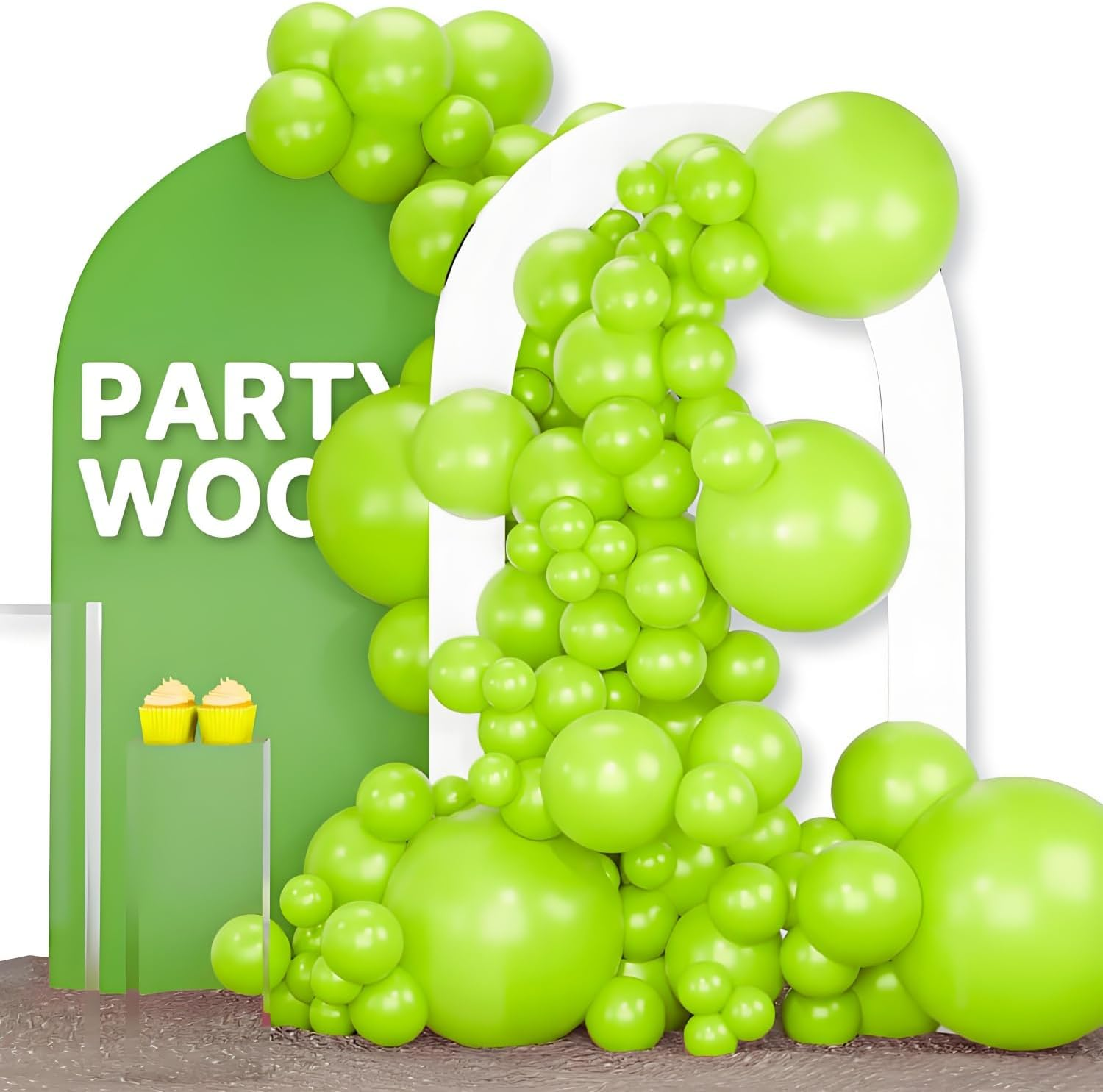 Lime Green Balloons 12 Inch, 50Pcs Party Balloons for Dinosaur Jungle Halloween Birthday Party Decorations image number 1