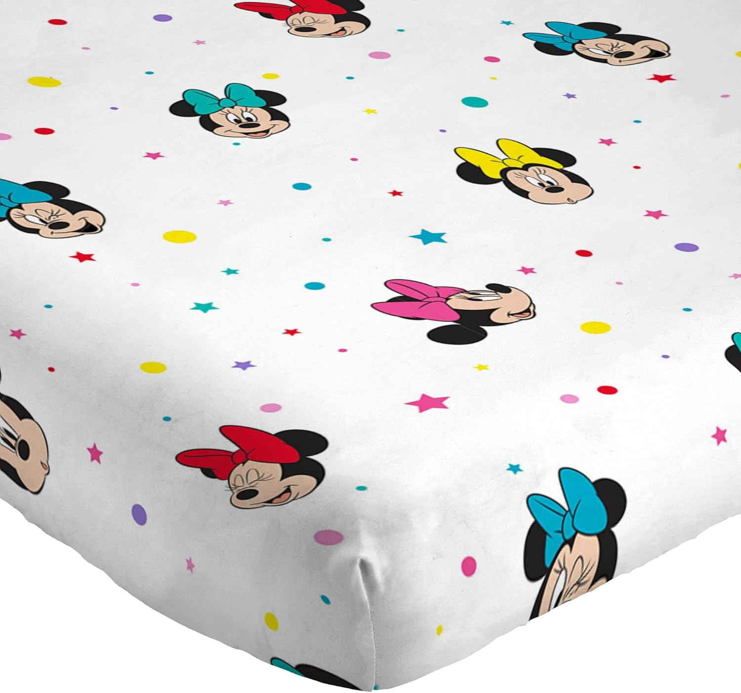 Jay Franco Disney Minnie Mouse Rainbow 100% Cotton 3 Piece Single Bedding Set - Includes Duvet Cover, Fitted Sheet & Pillowcase image number 1