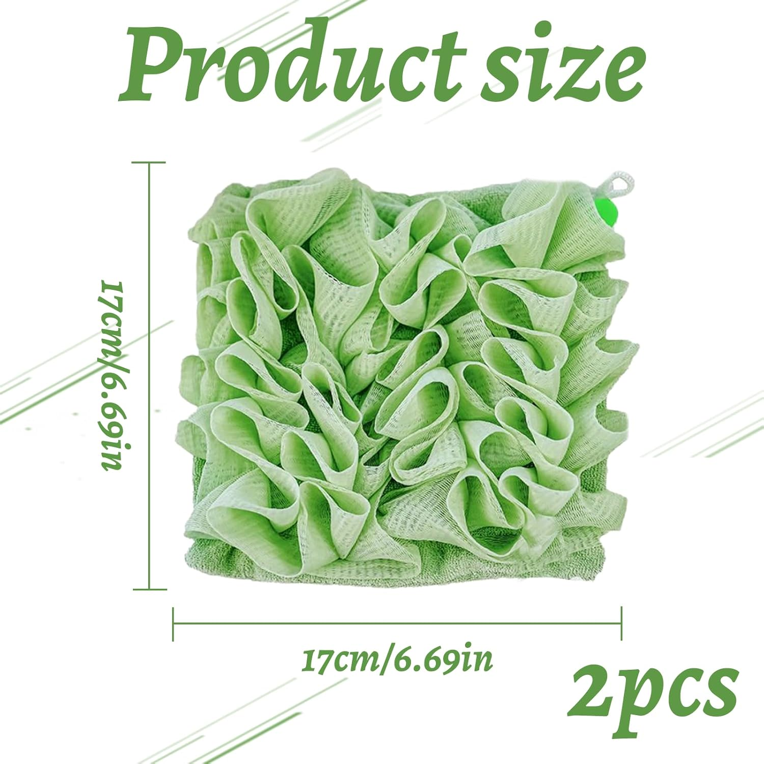 2Pcs Loofah Cloth for Bar Soap,2-In-1 Shower Washcloth Loofah Washcloth Pink and Green, Bar Soap Pouch for Cleansing and Smooth Skin