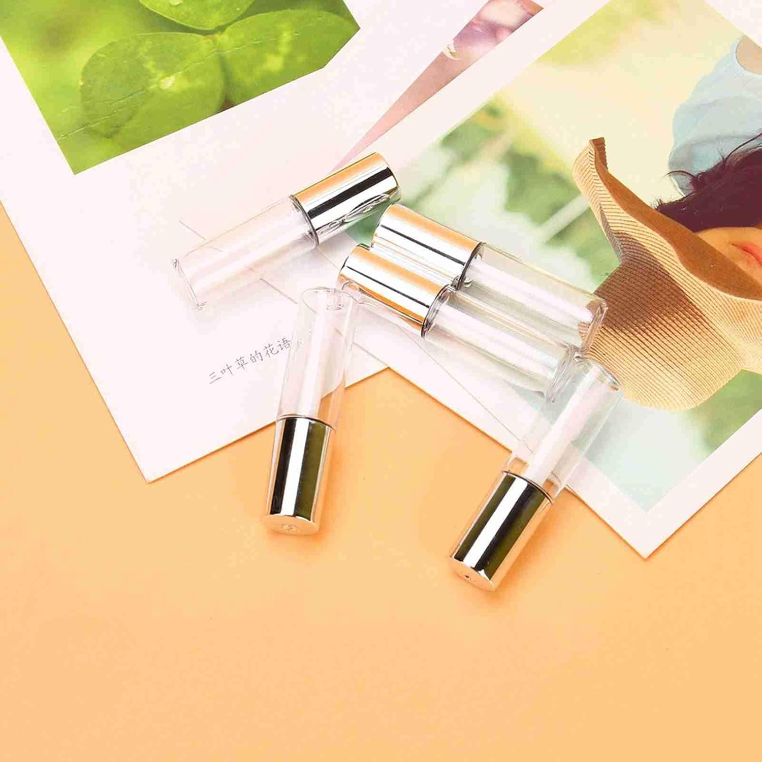Empty Lip Gloss Tubes, 45Pcs 1.2Ml Mini Transparent Tubes, Empty Lip Balm Containers with Silver Lid for Lipstick Samples image number 6