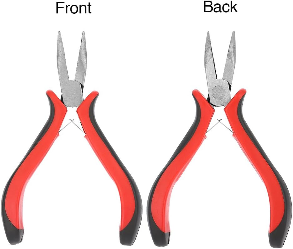 1 Set Hair Extension Tool Kit Plier Hook Pulling Needle 200Pc Micro Silicone Link Rings Beads for Professional Hair Styling Tools Accessory (# 1) -  1 image number 2