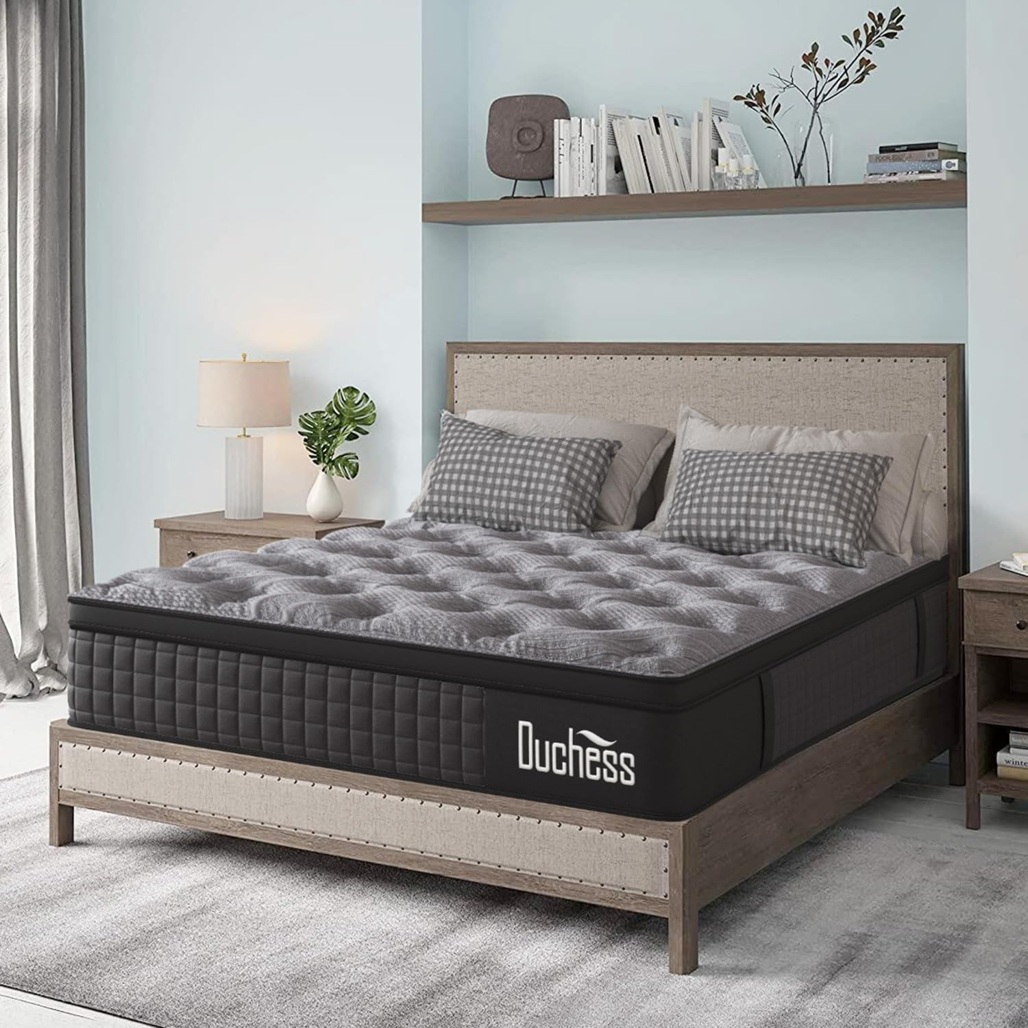 Duchess 34Cm Queen Hybrid Mattress - Mattress Comfortable Memory Foam and Pocket Springs with Pressure Relief Breathable Design Reinforced Edge Support
