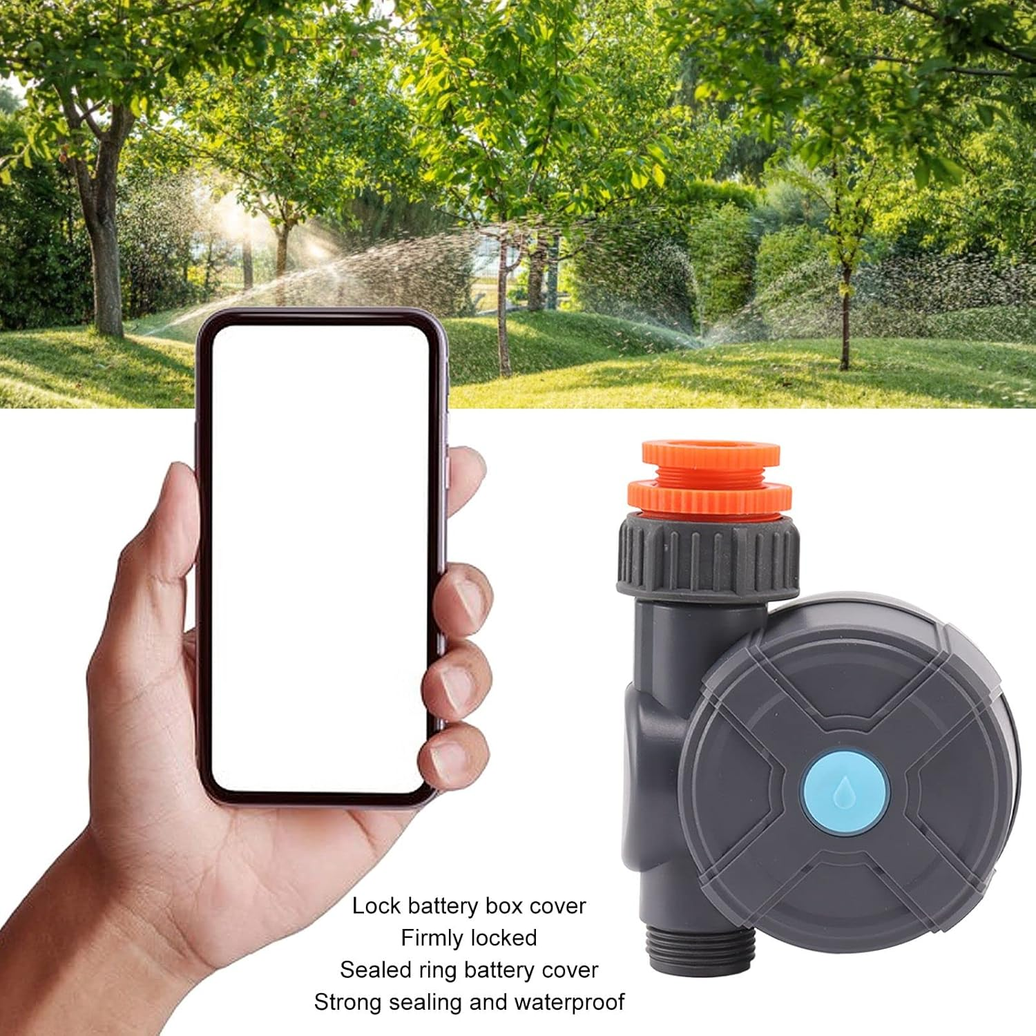 Water Timer, Waterproof Outdoor Irrigation Timer, Remote Control for Mobile Phones, Smart Water Timer for Garden, Drip Irrigation Controller System image number 3