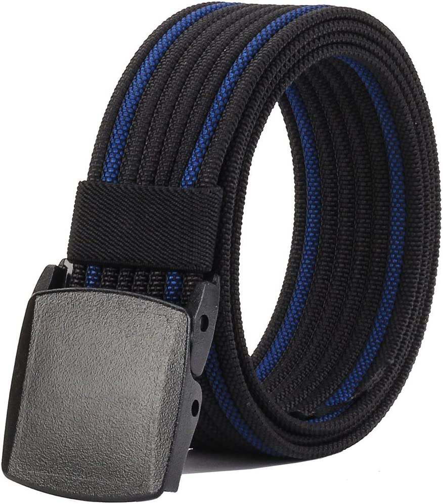 Men'S Nylon Belt, Military Tactical Belt with YKK Plastic Buckle, Durable Breathable Canvas Belt for Work Outdoor Cycling Hiking Skiing, Adjustable for Waist 27-49" [53"Long1.5"Wide]