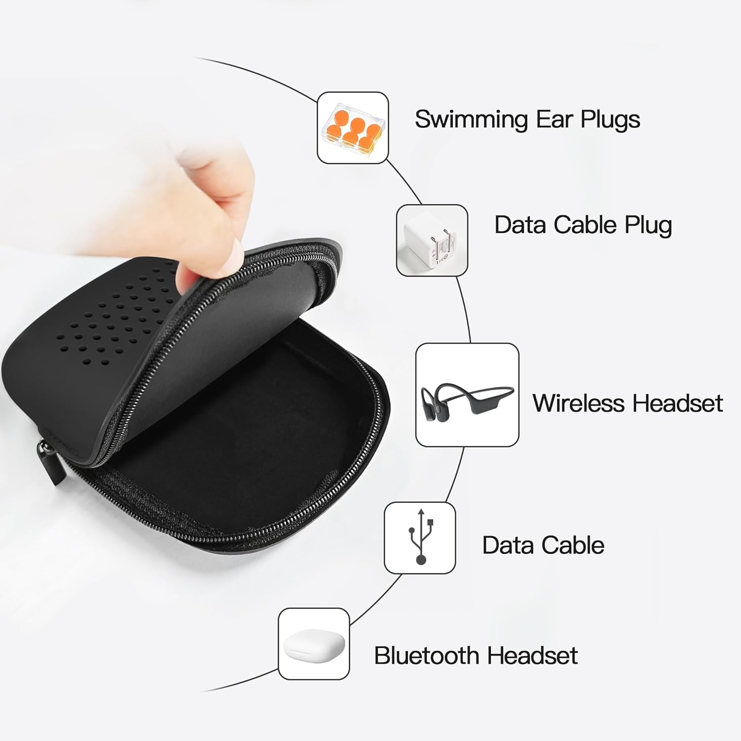 AWINNER Compatible for Shokz Case,Silicone Carrying Case Compatible for Aftershokz Aeropex As800,Shokz Openrun Pro,Openswim,Openswim Pro,Openrun,Openrun Mini,Opencomm Bone Conduction Headphones image number 5