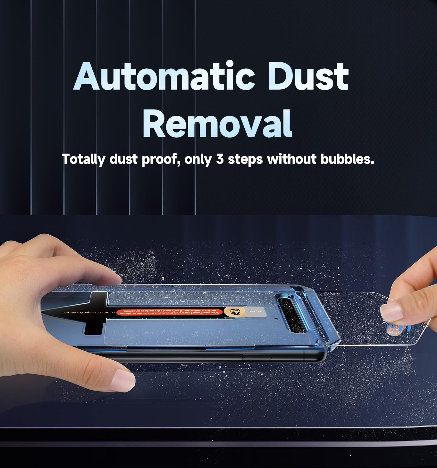 MAGIC JOHN 2 Pack for Google Pixel 8 Tempered Glass Screen Protector, Auto Dust-Elimination, Bubble Free, HD Clear, Easy Installation image number 4