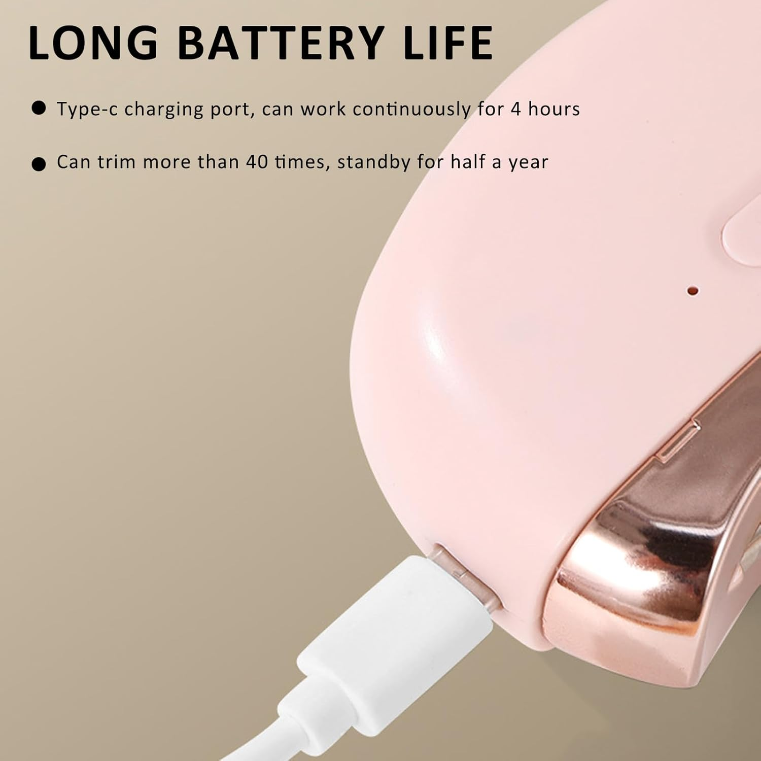 2 in 1 Design Electric Nail Clipper, Rechargeable 2 Speeds Electric Nail Trimmer with Nail Polisher, Portable Nails Trim File Clipper for Adults, Seniors, Babies, Kids, Children (Pinkish) image number 5