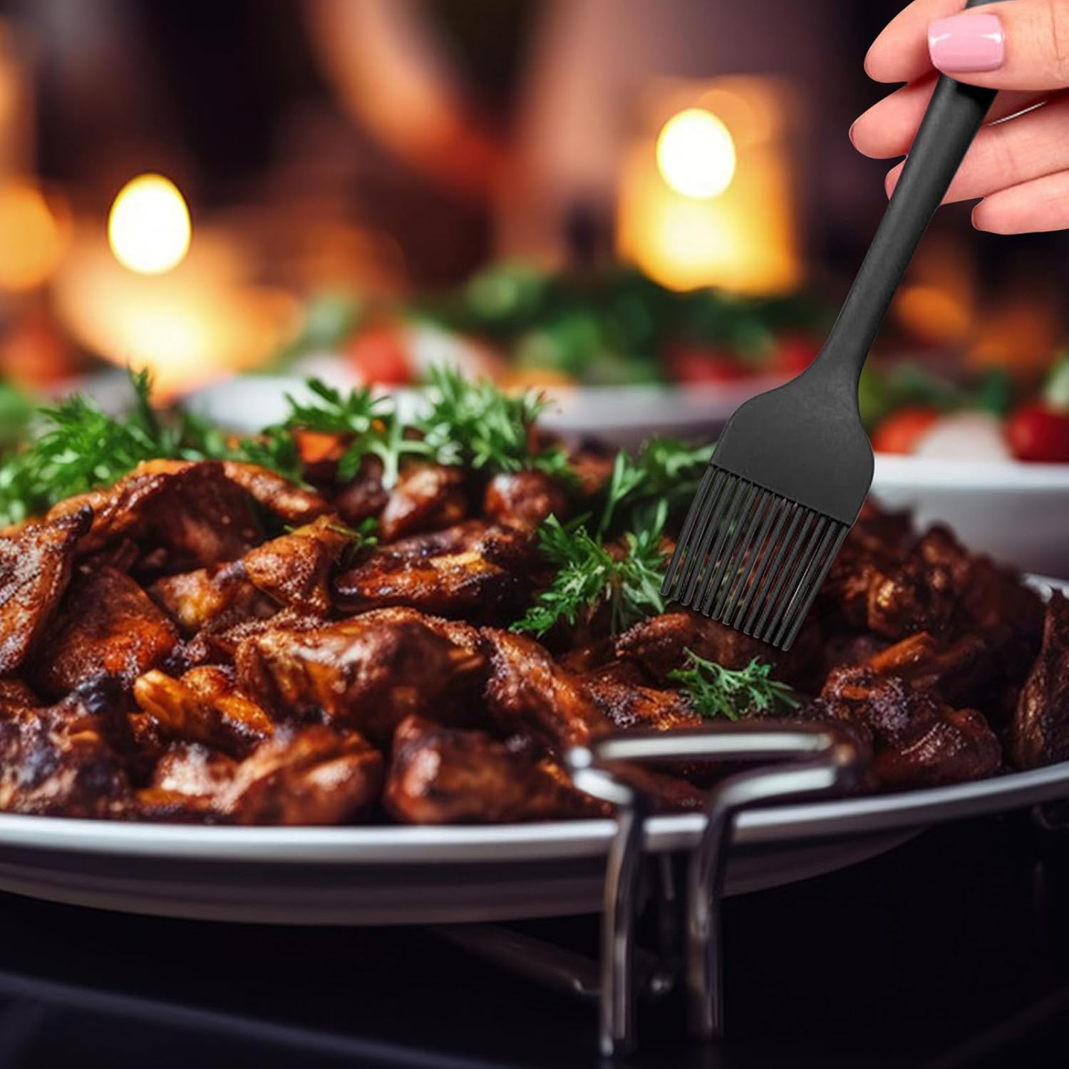 Al Pastor Skewer for Grill, Brazilian Vertical Spit Stand, Stainless Steel Vertical Skewer with 3 Removable Spikes(8"/10"/12") & Brushes, for Shawarma, Tacos Al Pastor, BBQ Dishes, Smoker Oven, Kebabs image number 5