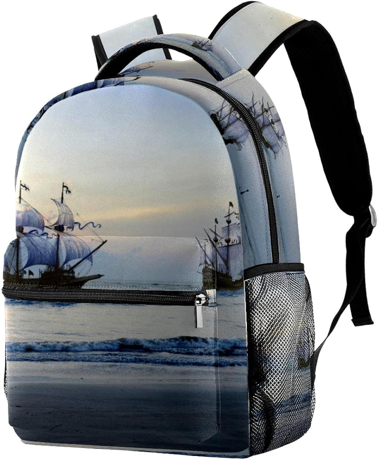 Pirate Ship Backpack Students Shoulder Bags Travel Bag College School Tote Backpacks image number 3