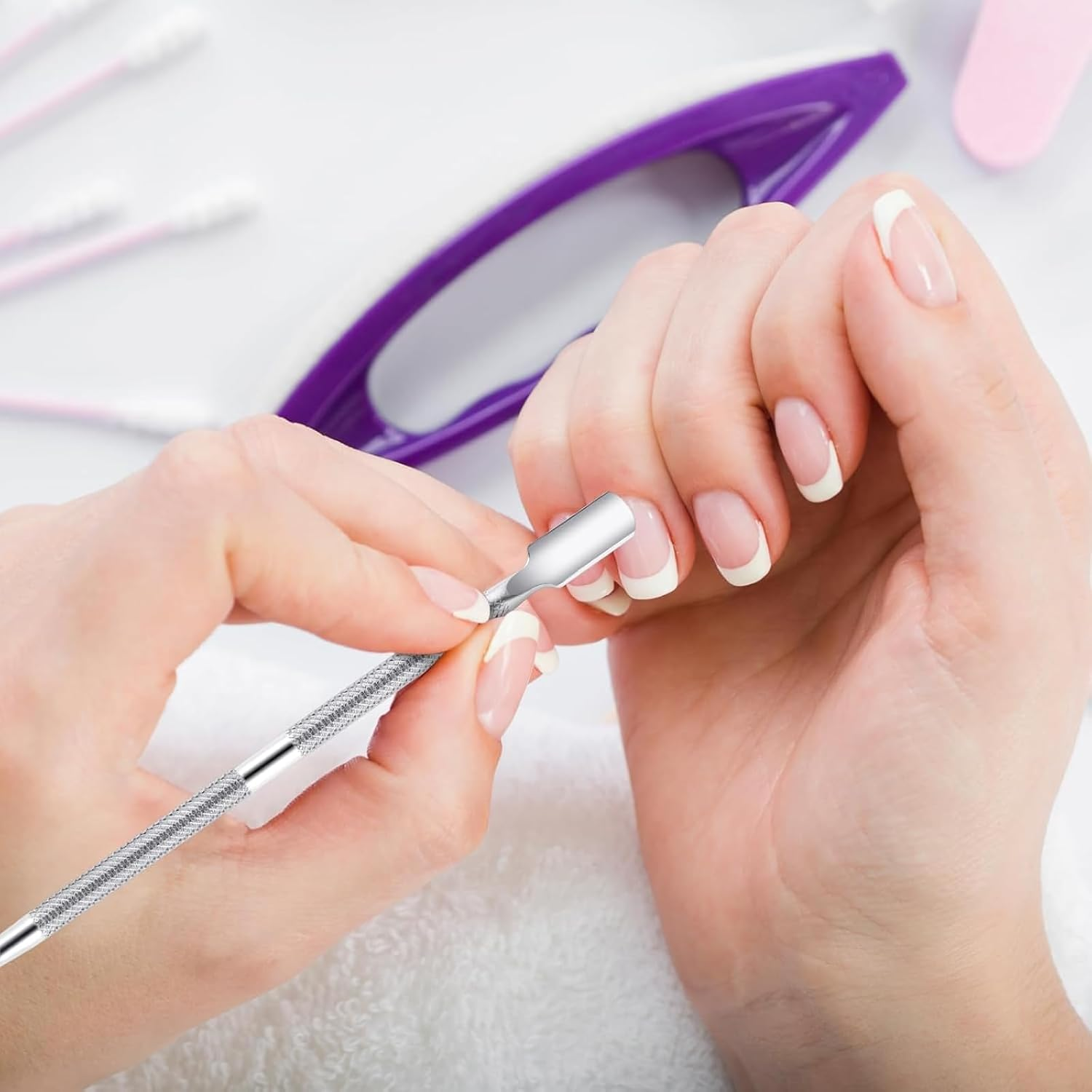 CALLYSONIC, Cuticle Pusher, Cuticle Remover, Gel Nail Accessories, Nail Accessories, 2 in 1, Cuticle Pusher 2 Sides, for Manicure, Pedicure, Nail Cleaning, Gel Nail Polish, Pack of 4 image number 1