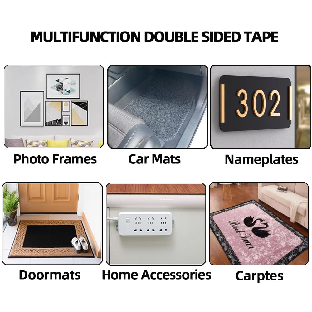 Skycabin Double Sided Fabric Tape Heavy Duty Carpet Tape,Strong Adhesive Mounting Tape for Carpets, Arts & DIY Crafts,Woodworking,Wall Mounting and Fixing,1In X 66FT No Residue High Tack image number 6