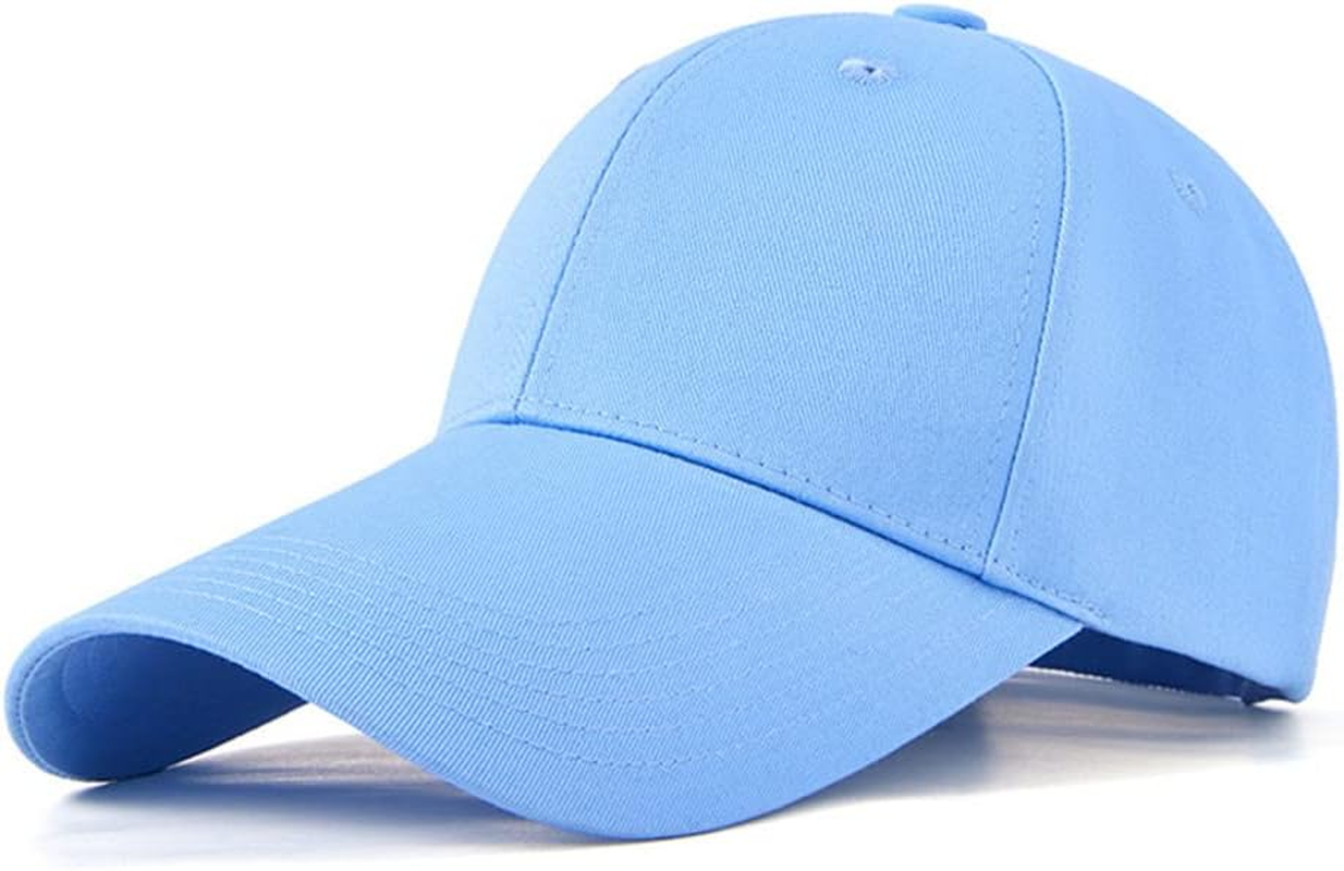 4.33" Extra Long Bill Baseball Cap - 100% Cotton Men Women Plain Adjustable Hat image number 3