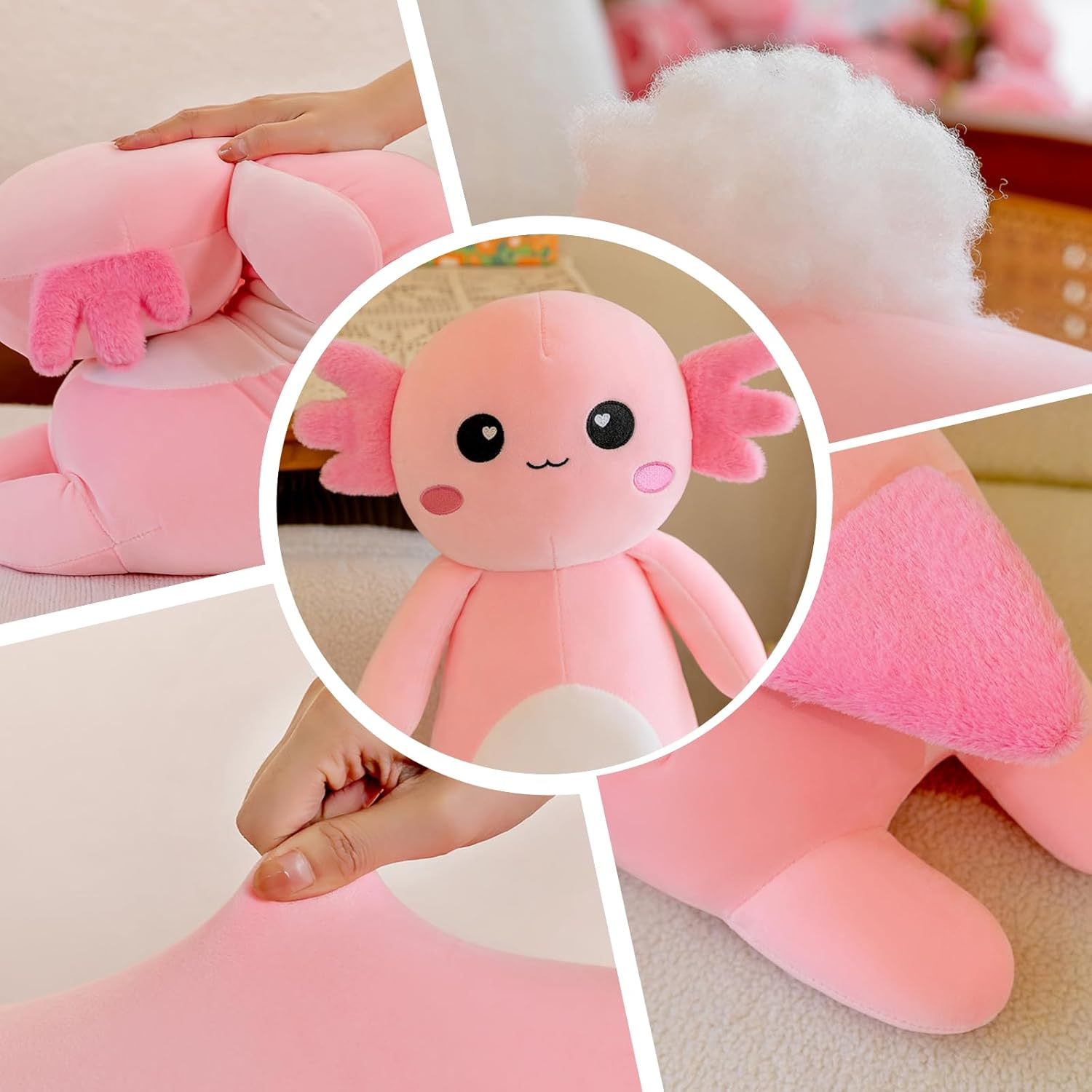 Somao Long Axolotl Plush Pillow, Cute Axolotl Stuffed Animal Body Plush Soft Plushies Doll Toy for Girls Boys(100Cm/39.3Inch,Blue) image number 2