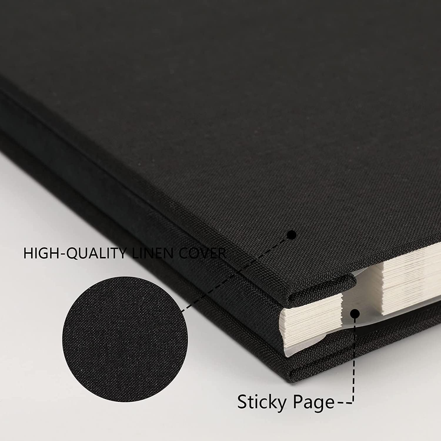 ROROUP Photo Albums, Extra Large Capacity Family Wedding Picture Albums, Magnetic Self-Stick Photos, Memory Book Holds 3X5, 4X6, 5X7, 6X8, 8X10 Inch Photos (Black) image number 4