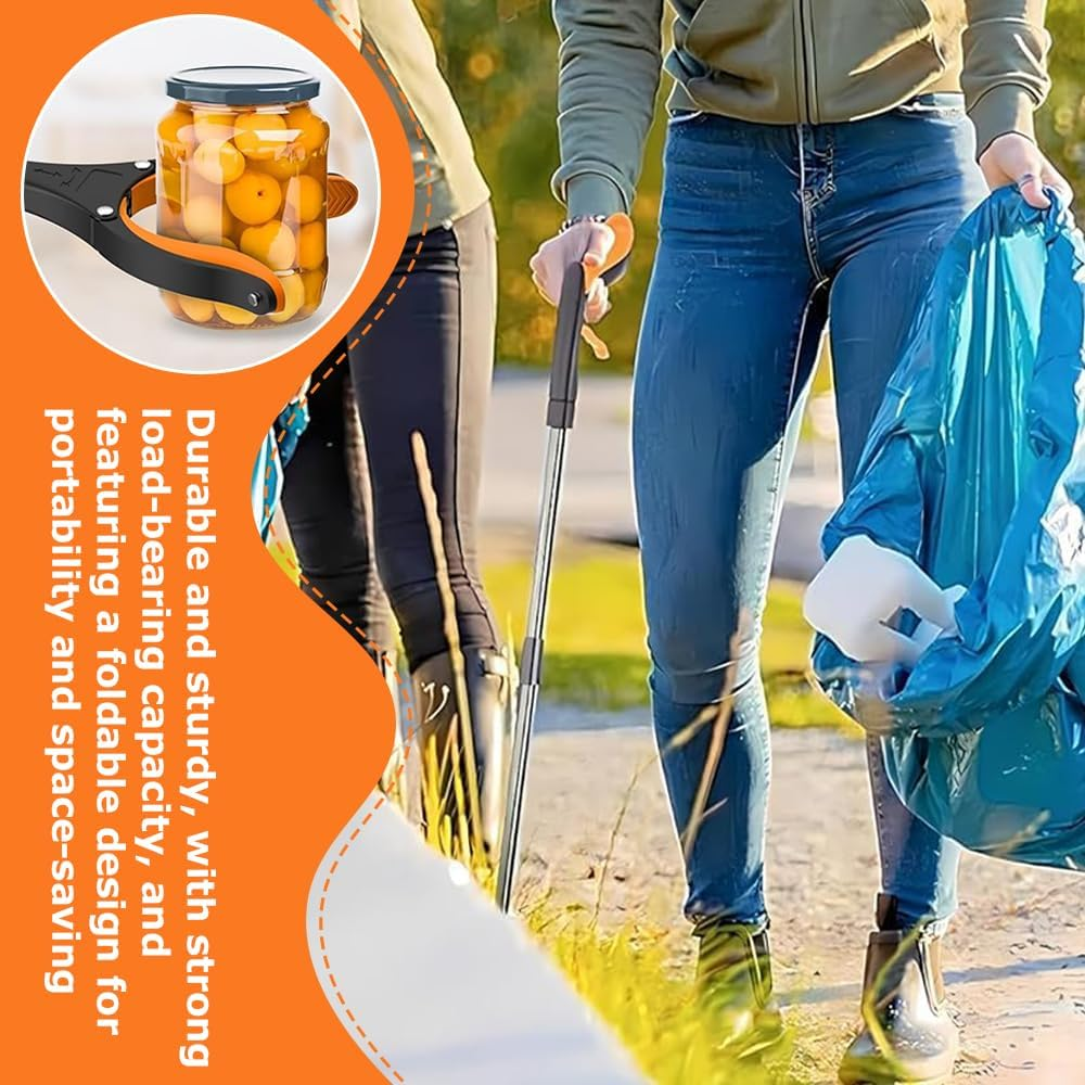 2-Pack Grabber Reacher Tool, Foldable Grab Utensils, Pickup Assistance Tools,With 360&deg; Rotating Jaw and Magnet, Trash Picker, Lightweight Grabbers, for Seniors image number 2