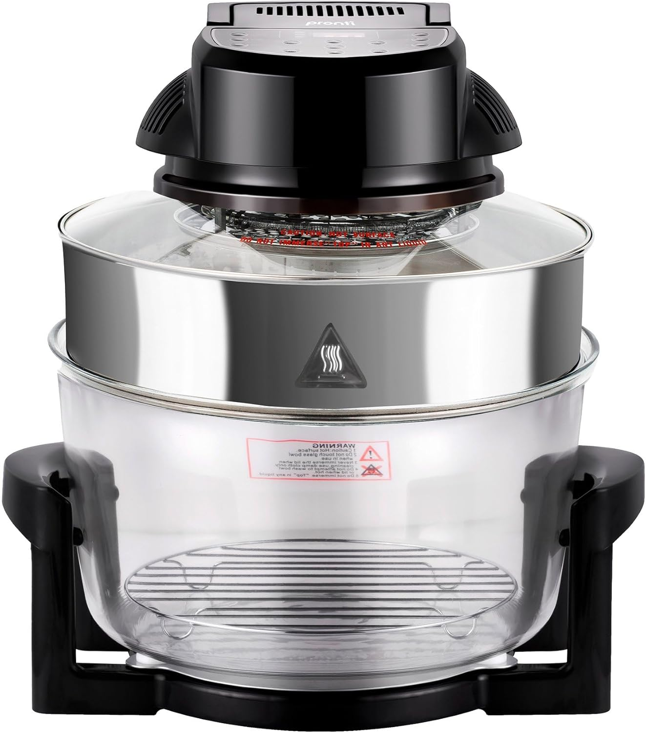 Pronti 17L Convection Oven Air Fryer Digital Turbo Healthy Broiler Cooker 1400W Roast Bake Grill BBQ Fry Defrost - Black