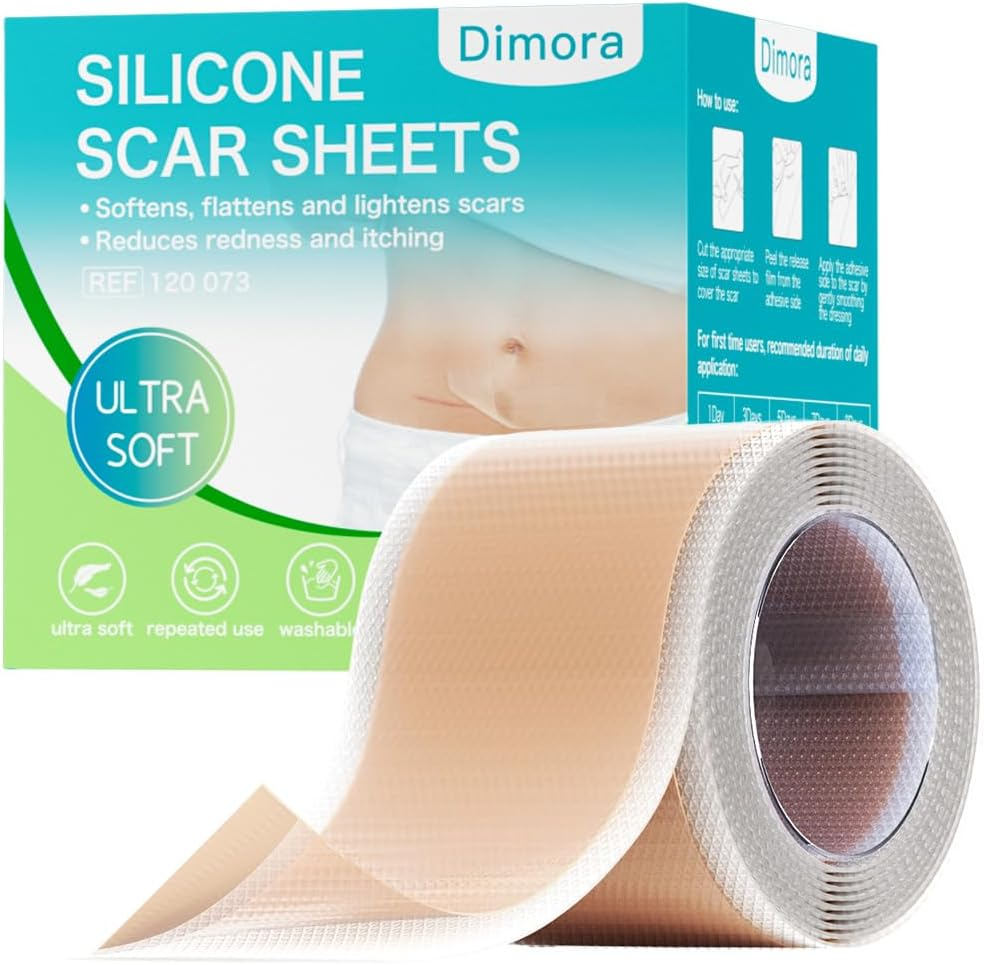 Dimora Medical Grade Silicone Scar Sheets - Ultra Soft Silicone Scar Tape (4Cmx3M), Waterproof Scar Treatment for Surgical Scars, C Section, Tummy Tuck, Keloid Treatment image number 3