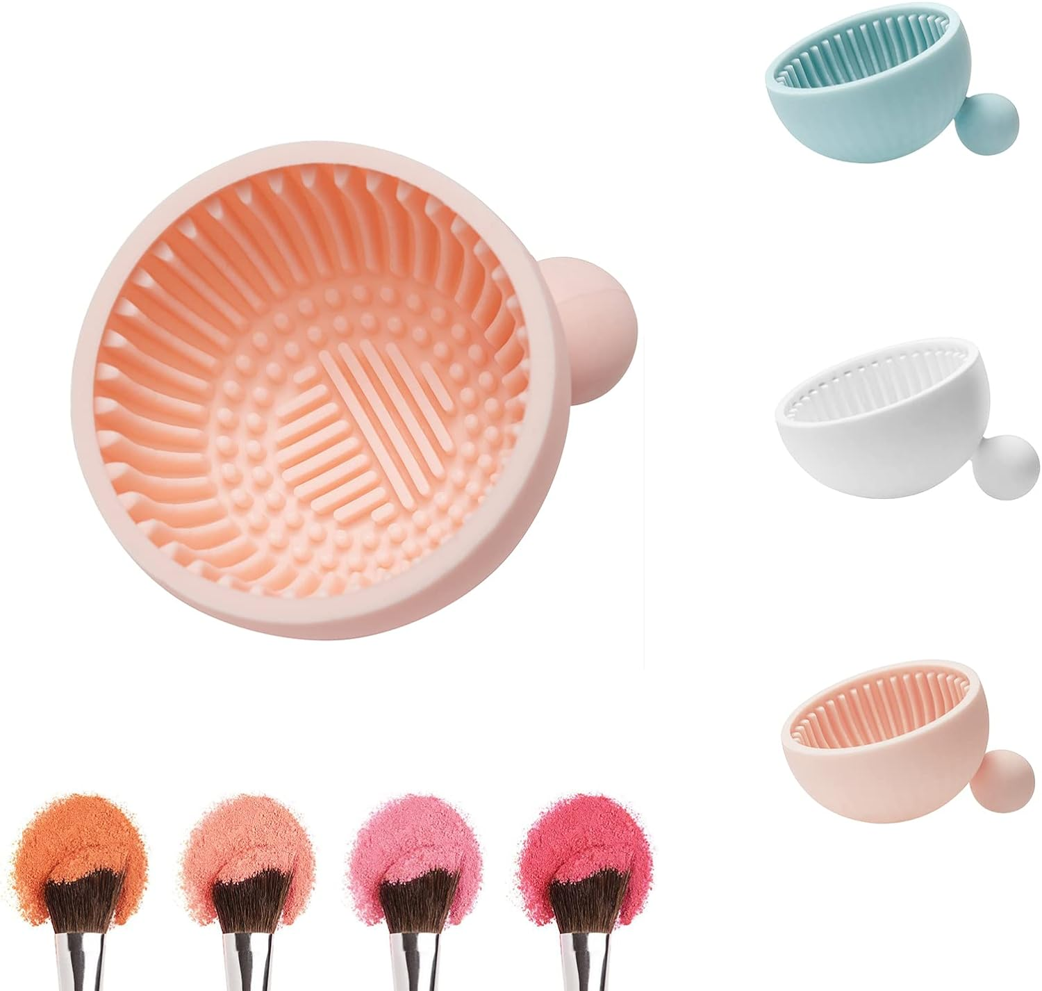 Makeup Brush Cleaner Mat，Silicone Make up Cleaning Brush Scrubber Bowl Portable Washing Tool Cosmetic Brush Cleaners for Gir，Easy Clean