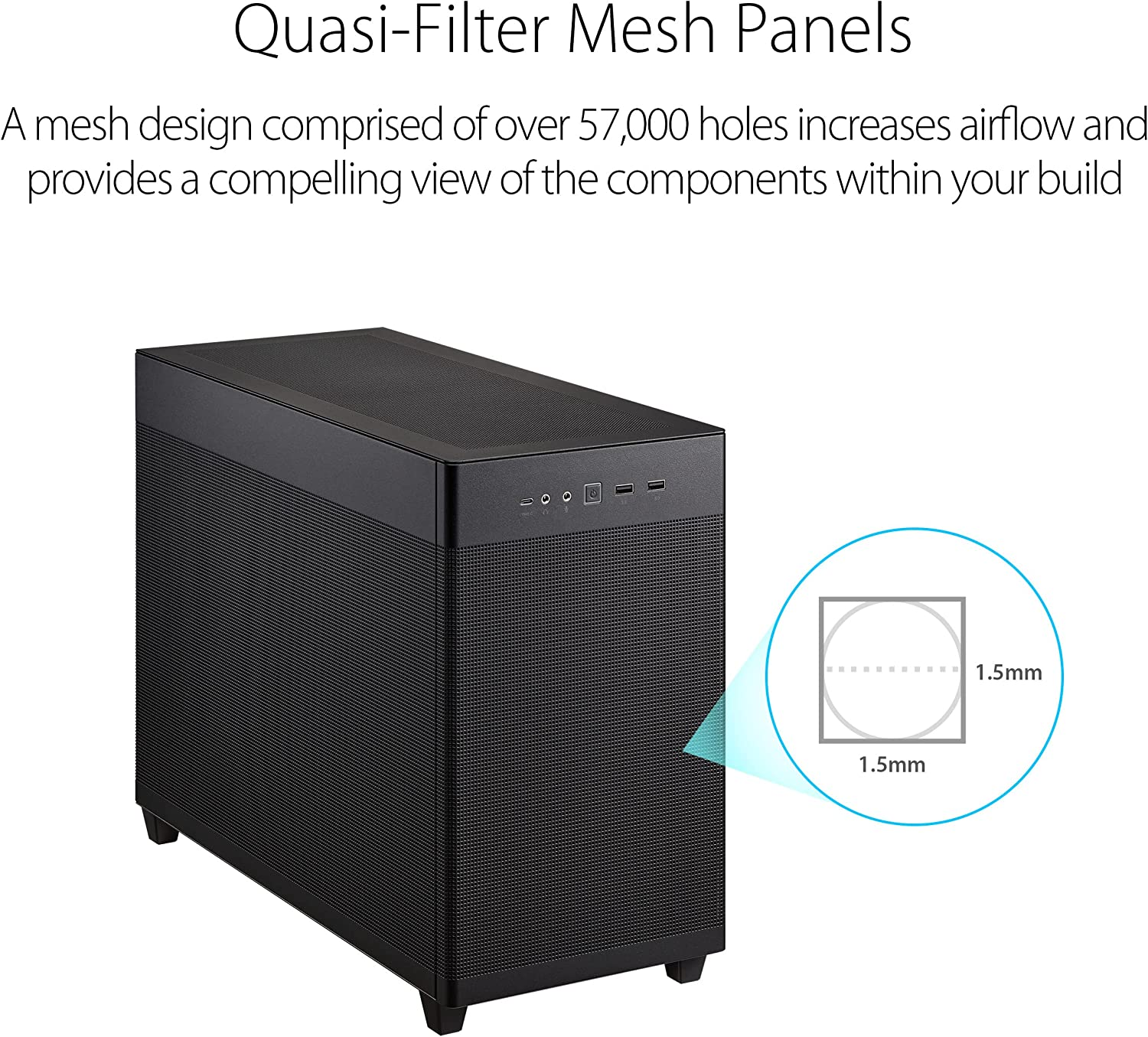 ASUS Prime AP201 (Black) Is a Stylish 33-Liter Microatx Case with Tool-Free Side Panels and a Quasi-Filter Mesh, with Support for 360Mm Coolers, Graphics Cards up to 338Mm Long, and Standard ATX Psus