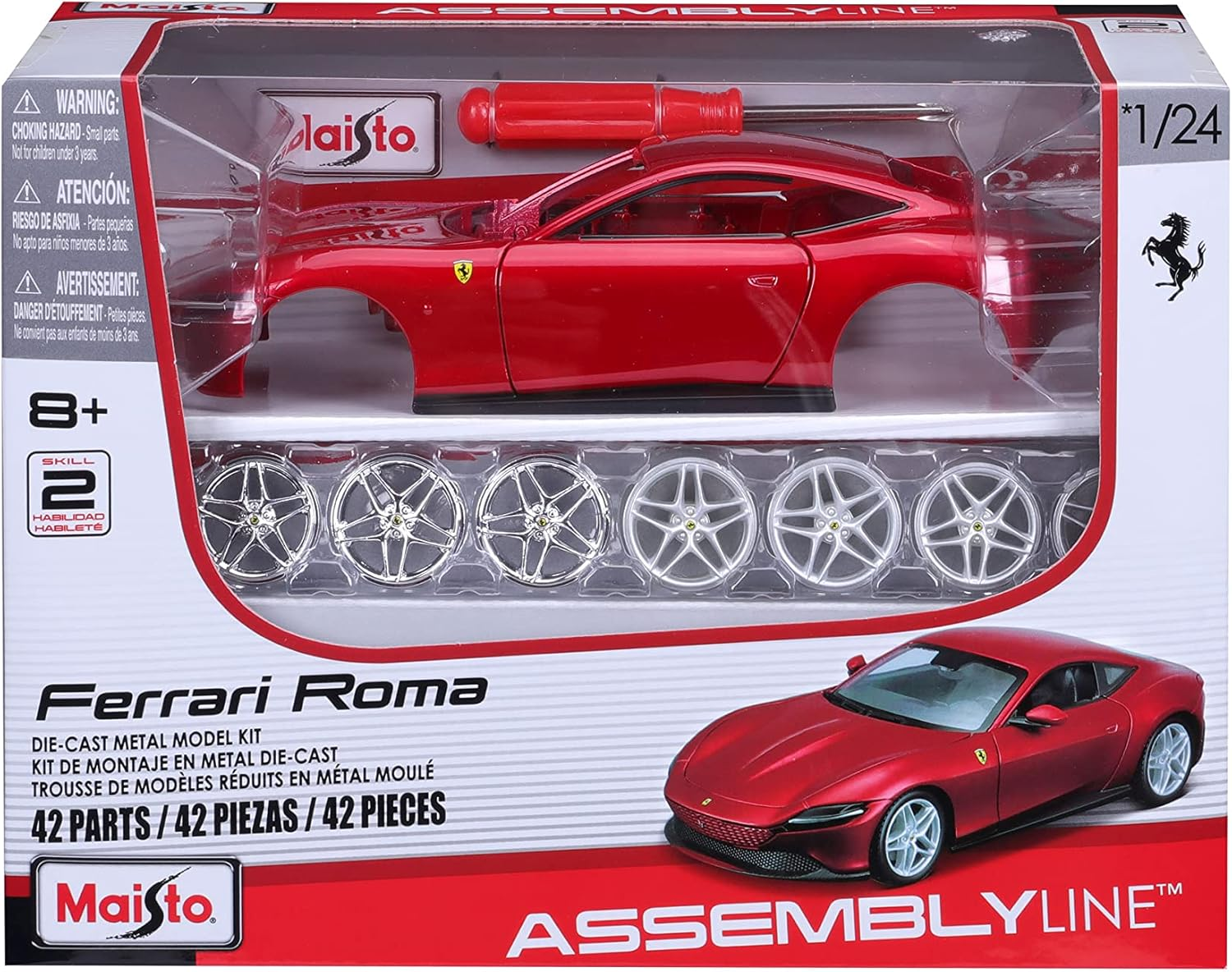 Maisto 1:24 Assembly Line Ferrari Roma, Red image number 1
