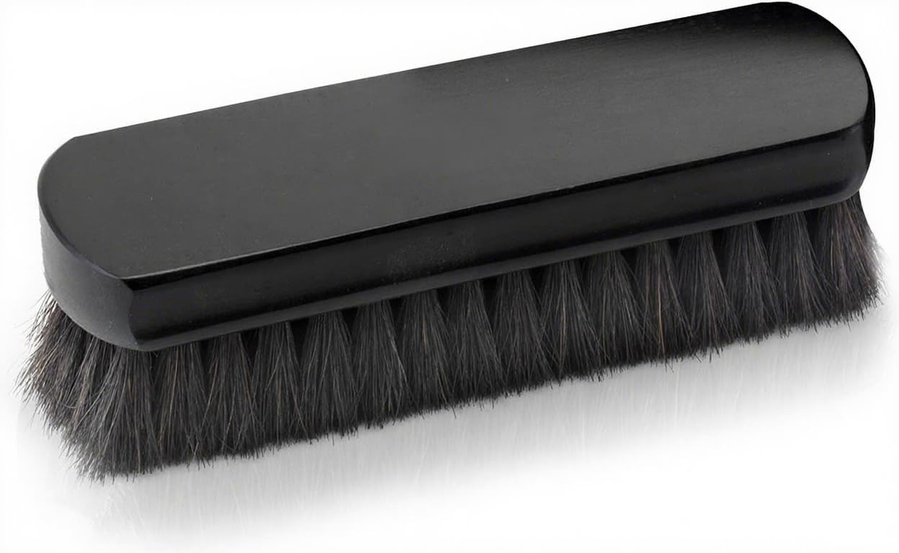 Premium Black Horse Hair Brush - Horse Hair Shoe Brushes for Polishing, Cleaning & Buffing Leather Shoes - Boot Brush with Soft Bristles, Comfy Grip - Shoe Polish Brush Made of Beech Wood image number 1