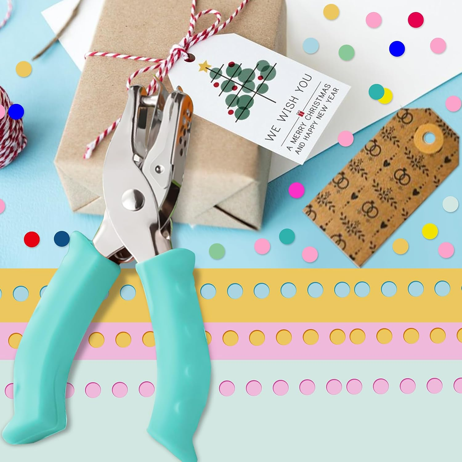 Single Hole Punch, 1/4'' Hole Puncher, Metal One Hole Puncher for Crafts, Circle Hole Punch Shape with Soft Grip Handle, Small Single Hole Punch for Scrapbooking, Paper Hole Puncher for Card Making image number 4