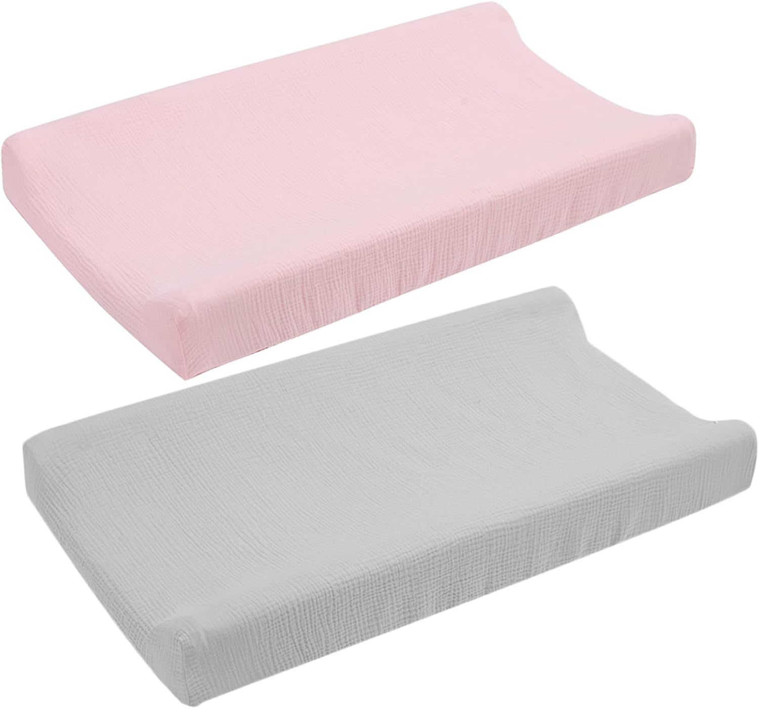 Vaguelly 2Pcs Washable Changing Pad Covers Diaper Changing Pad Sheet Removable Design for Nursing Table and Contoured image number 4