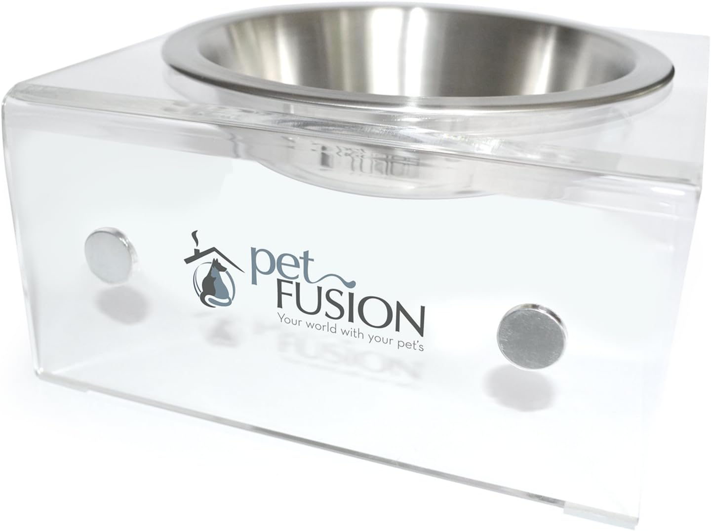Petfusion Elevated Dog & Cat Bowls, 8" X 8" X 4", Stainless Steel & Acrylic, Mix & Match, 12 Month Warranty image number 3