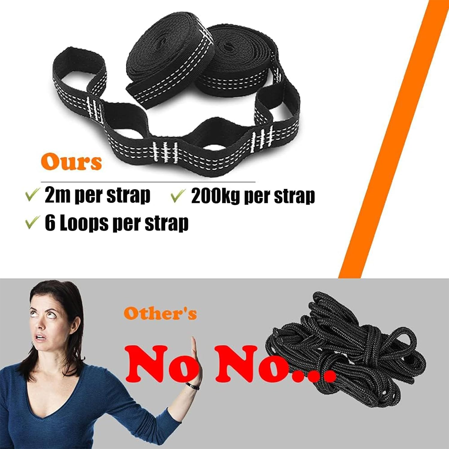 Camping Hammock with Two Tree Straps - Single or Double Nylon Travel Hammocks for Backpacking, Hiking - Camping Essentials & Gifts